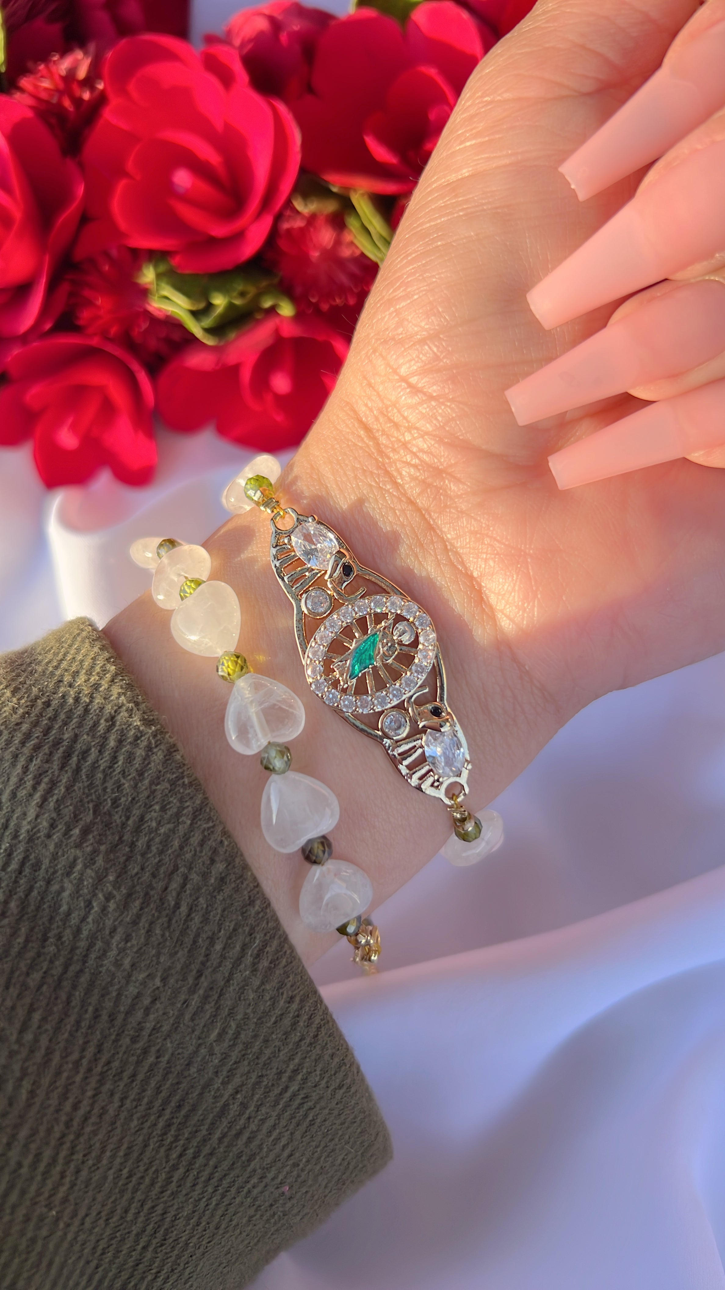 Evergreen Clear Quartz Love Bracelet