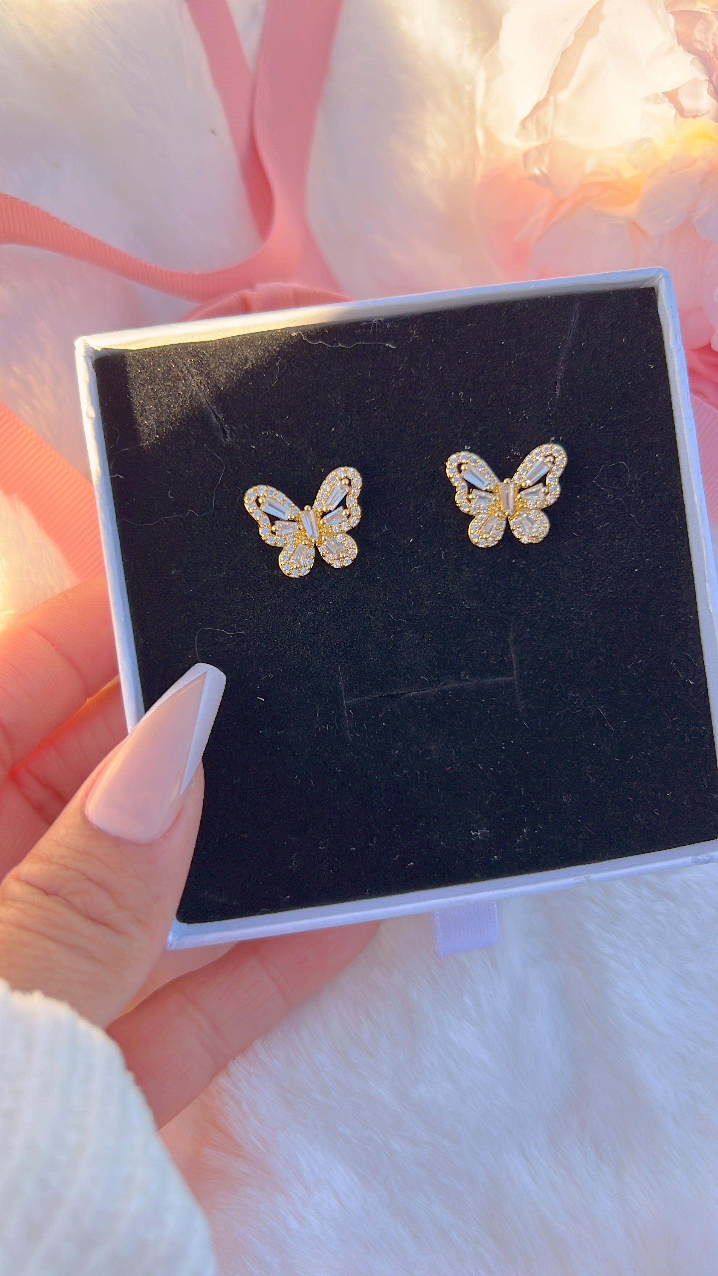 Diamond Butterfly Earrings