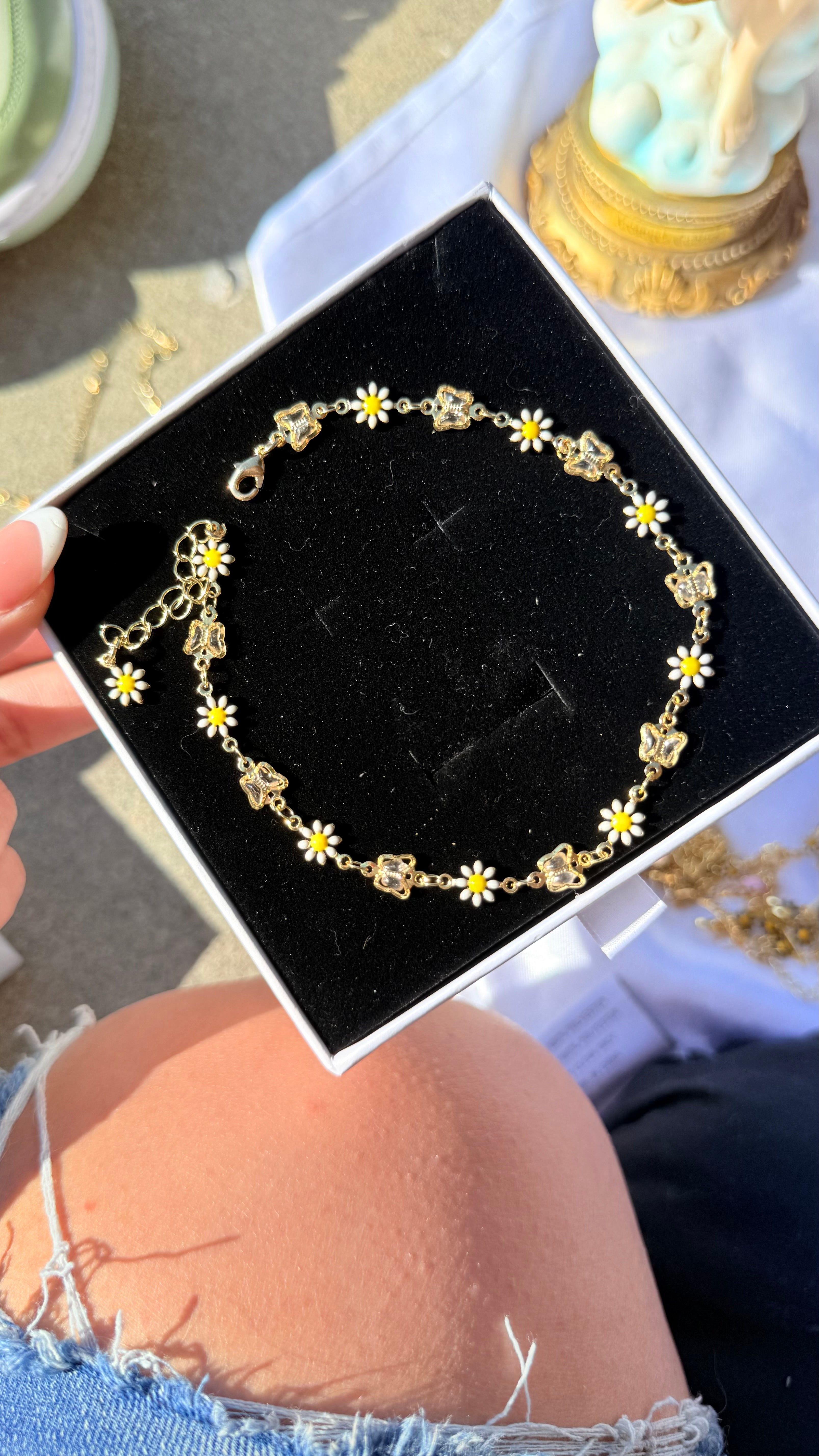 🌻 Diamond Sunflower Anklet 🌻