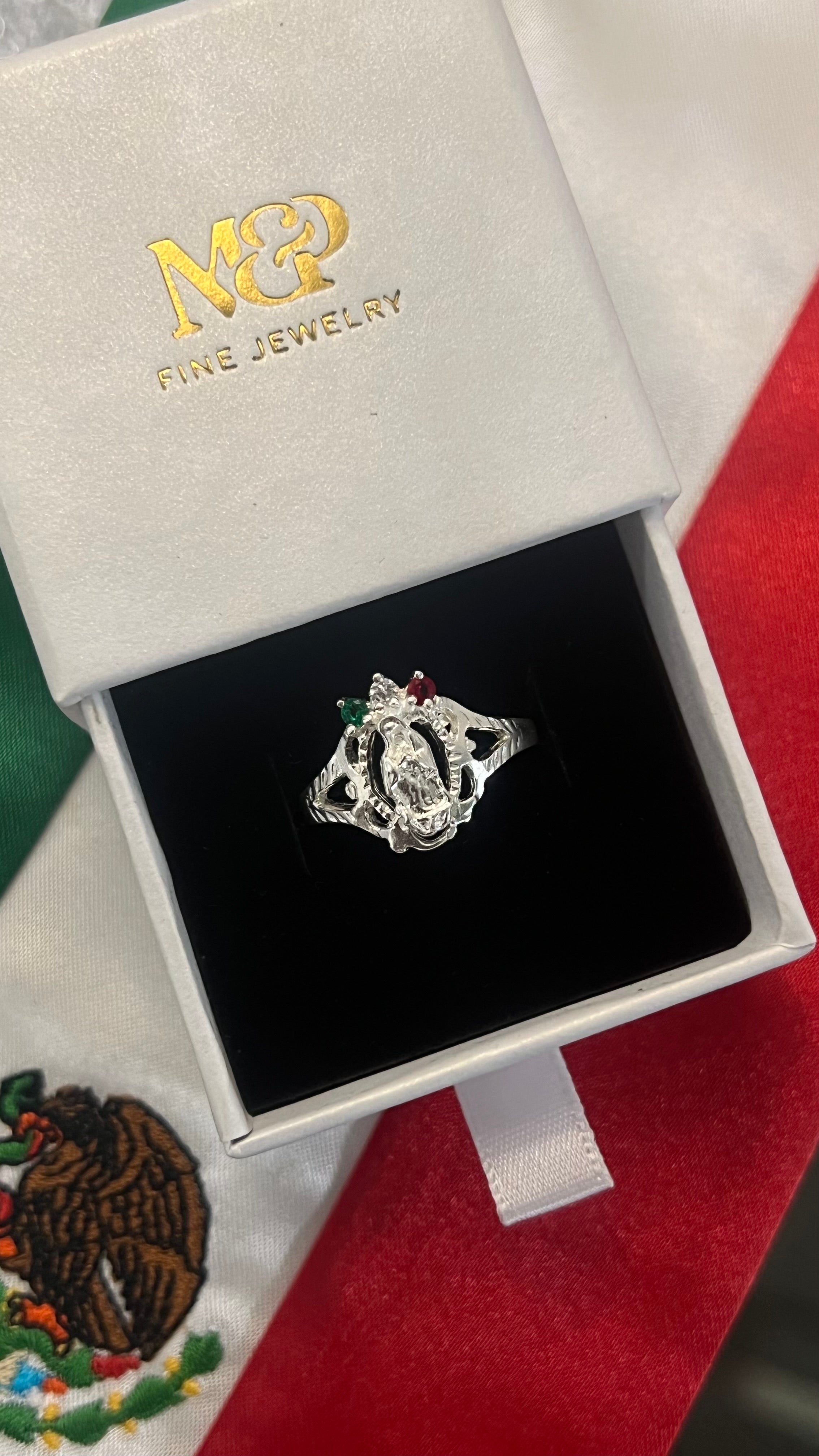 🇲🇽 Virgen de Guadalupe Plata Ring