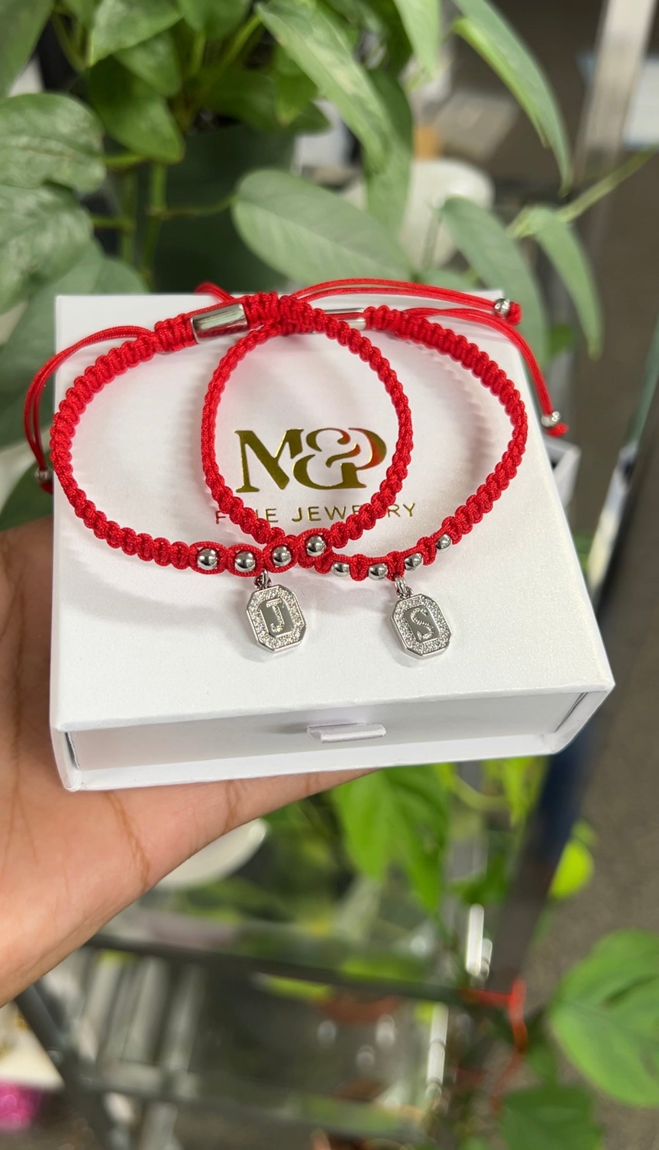 La Cherry Silver Initial Bracelet