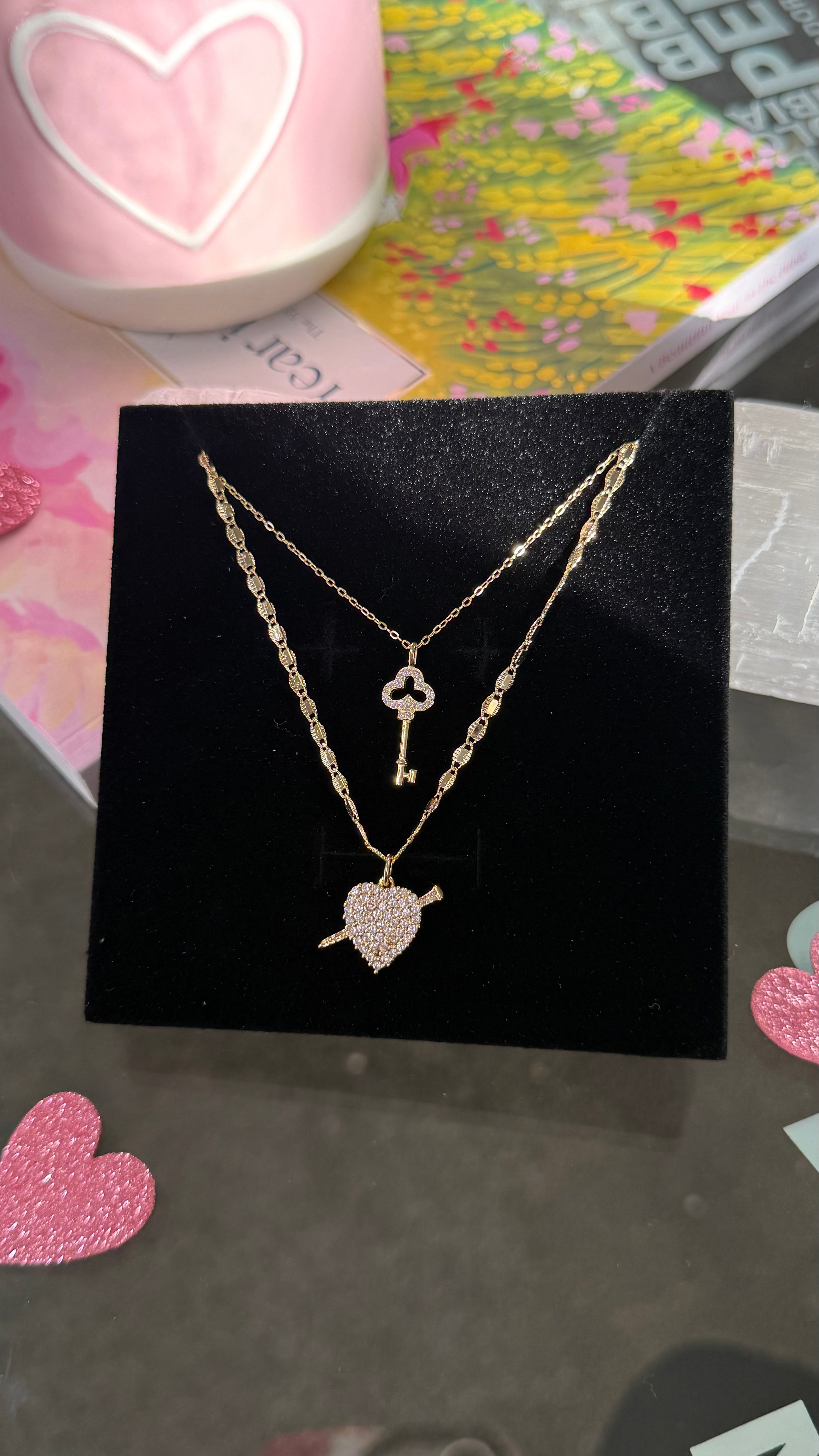 "Key to my Heart" Necklace Set