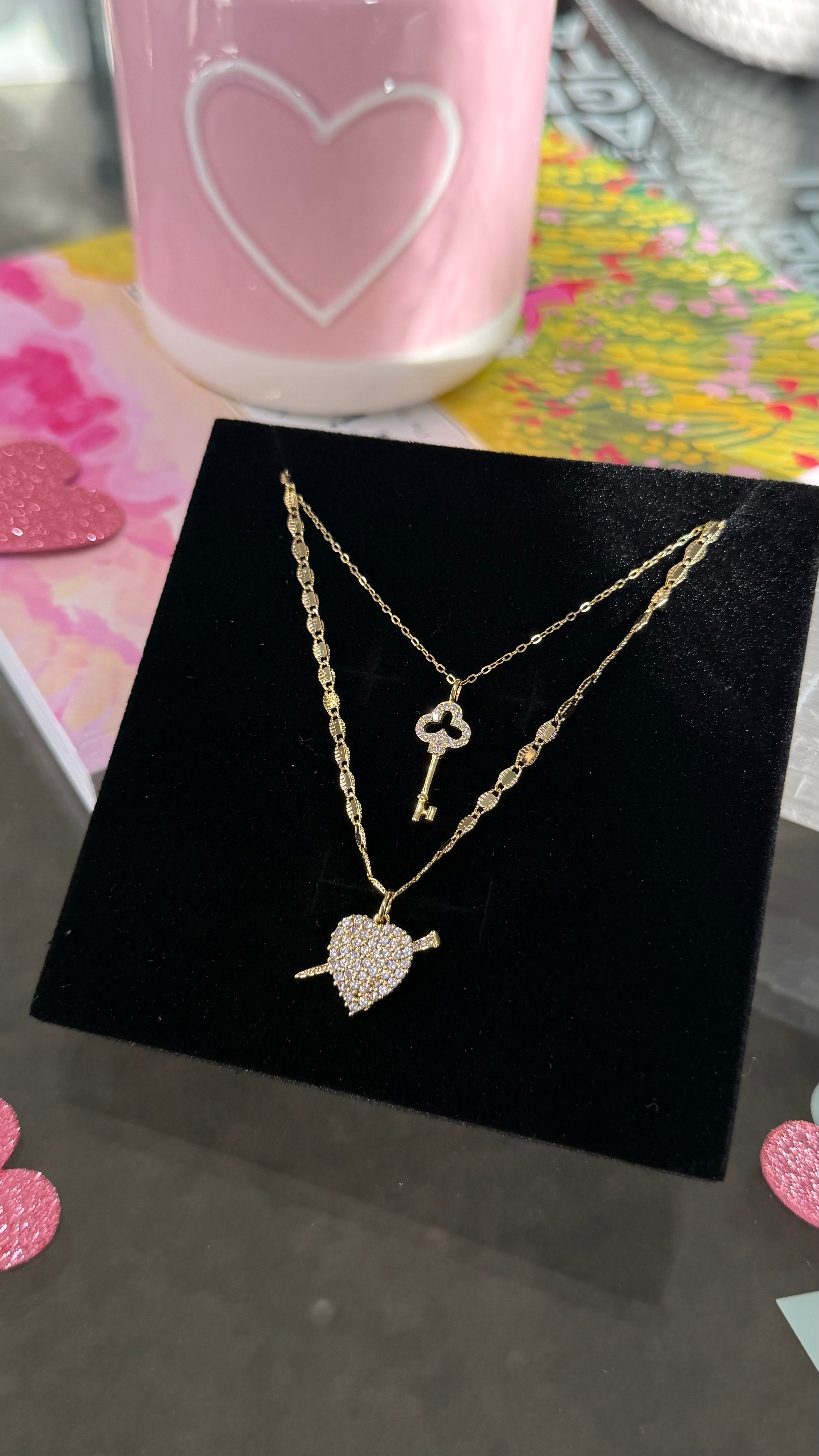 "Key to my Heart" Necklace Set