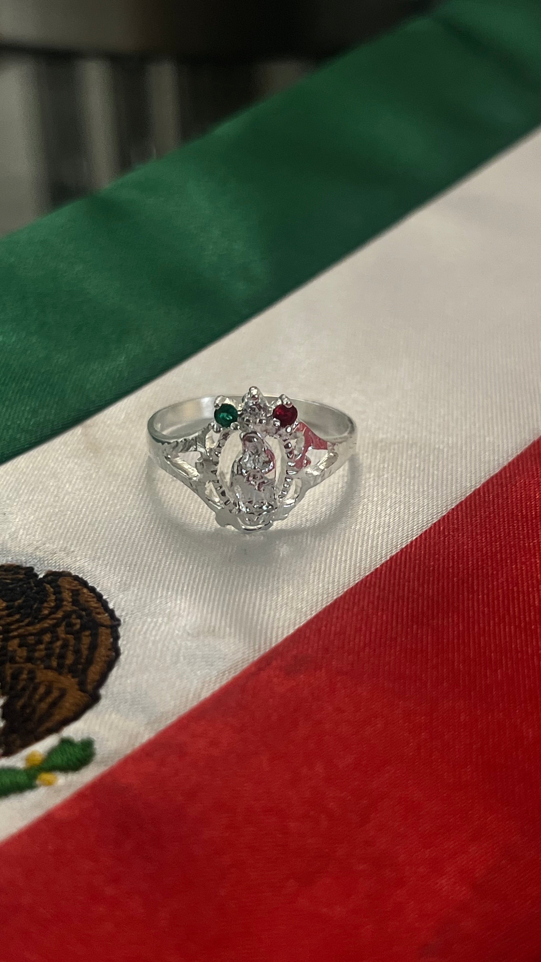 🇲🇽 Virgen de Guadalupe Plata Ring