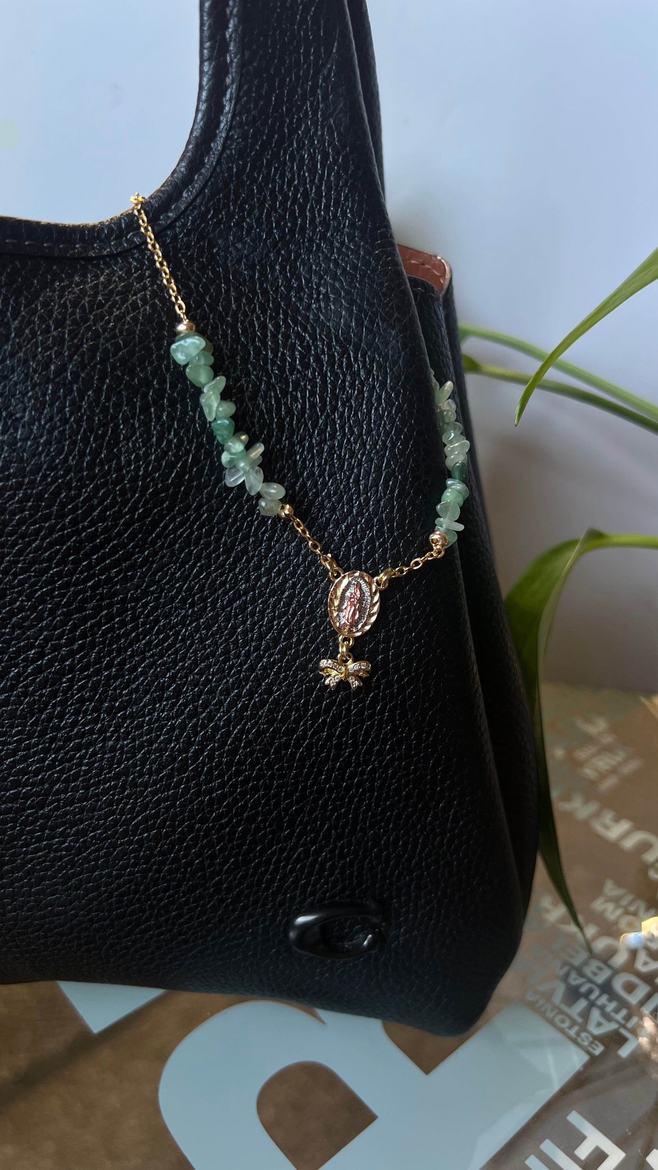 🎀 Mini Green: Lady of Guadalupe Rosario Accessory 🎀