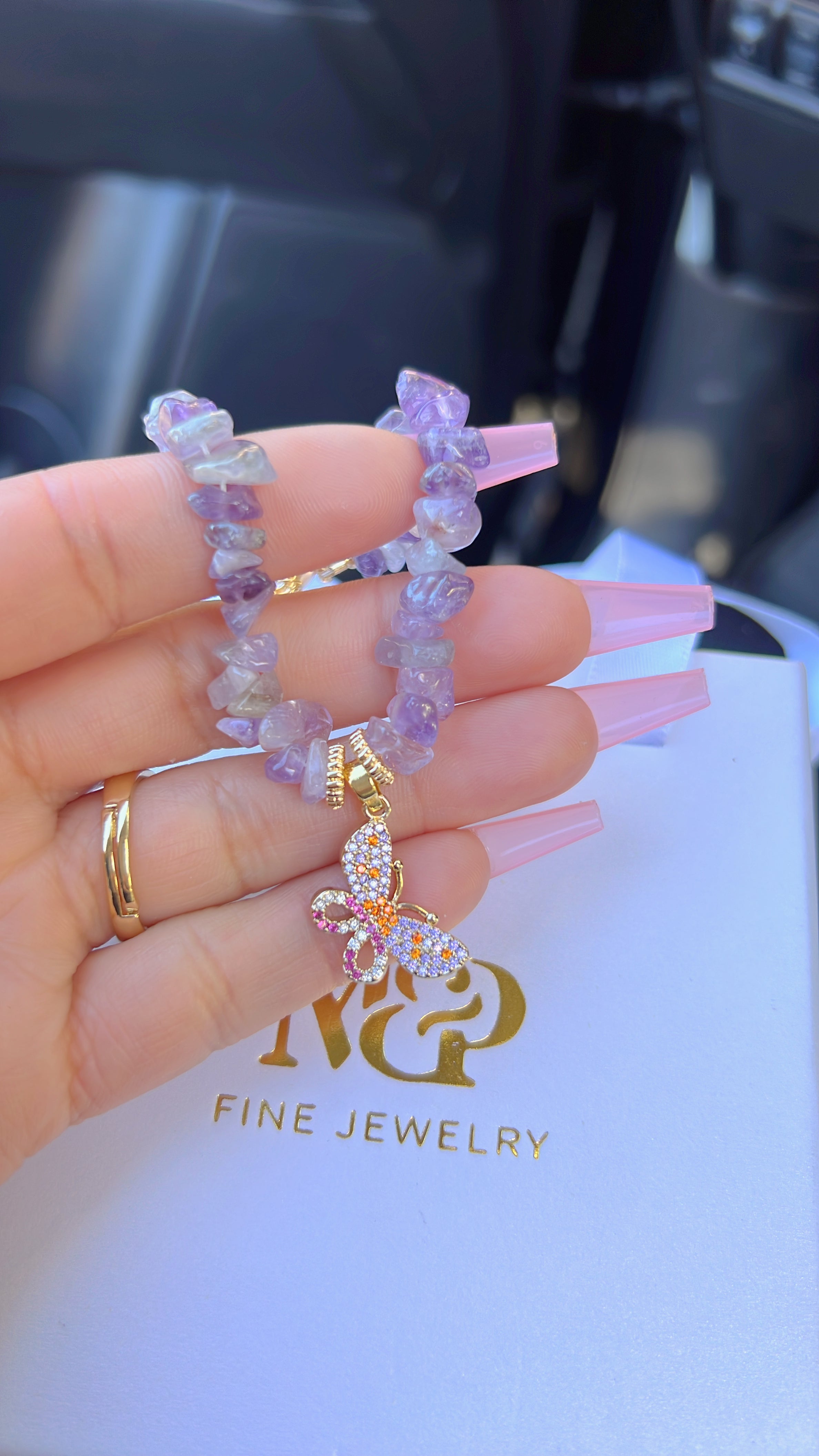 Amethyst Butterfly Bracelet