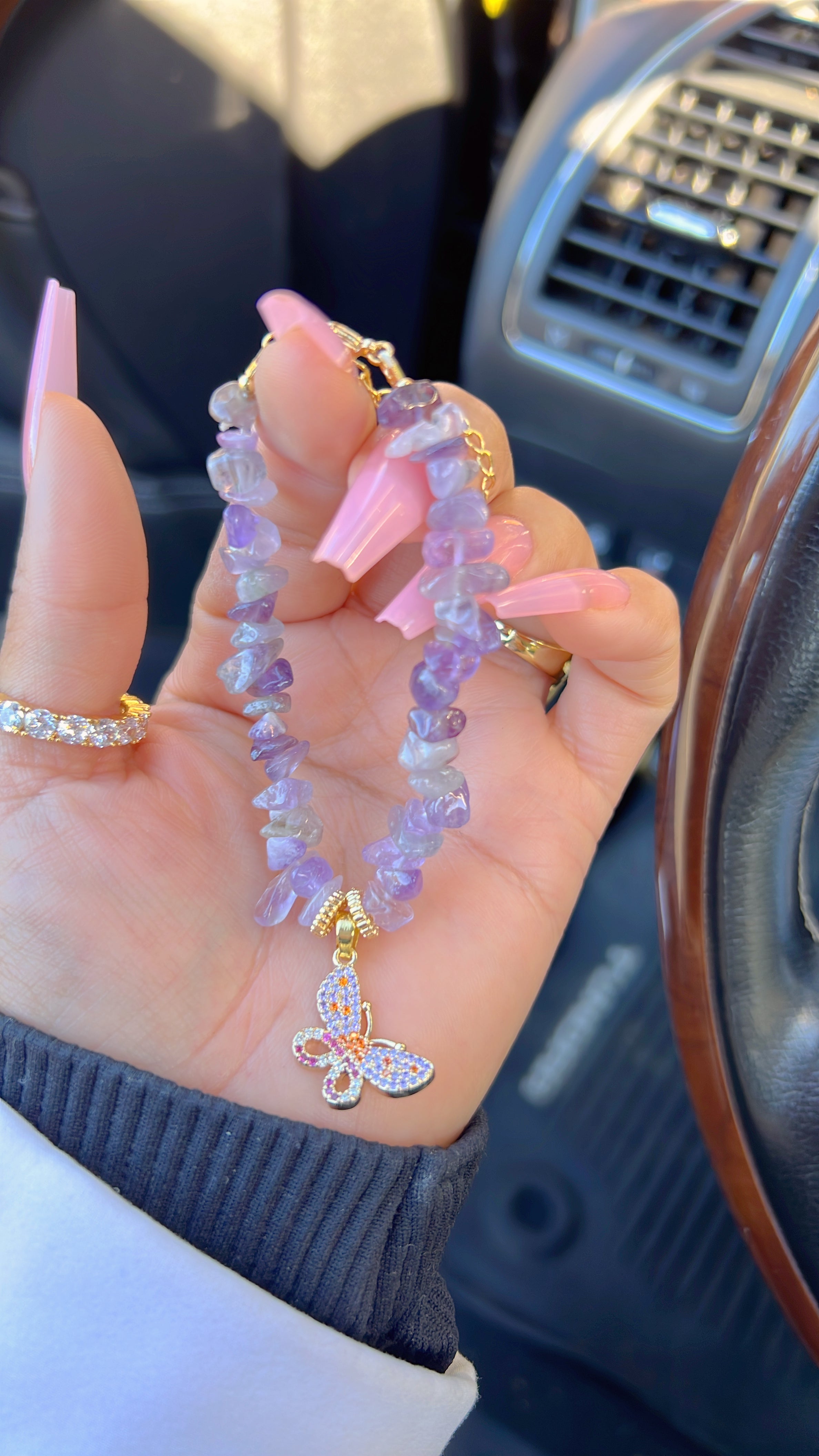 Amethyst Butterfly Bracelet