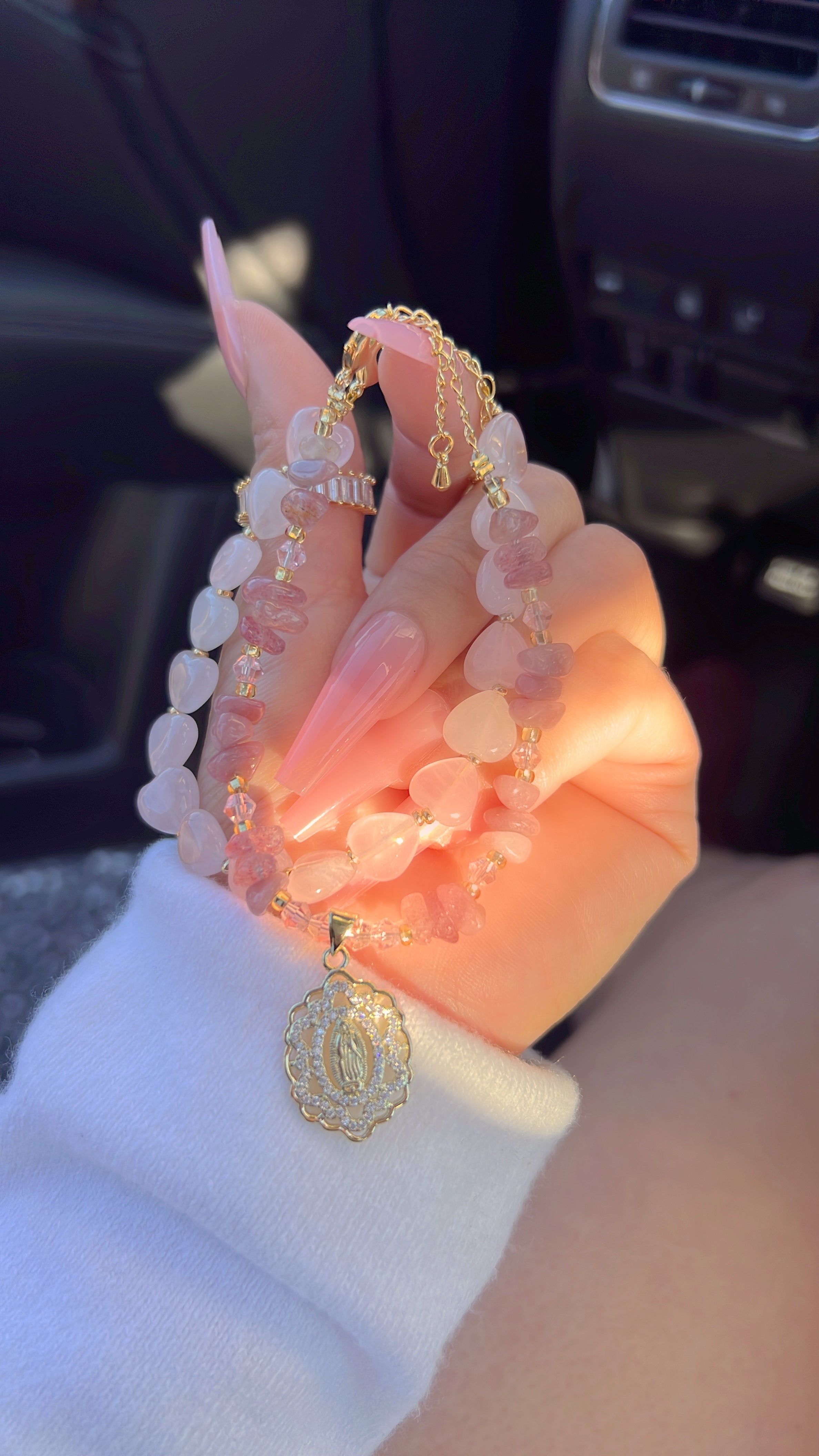 Strawberry Quartz Bracelet Set