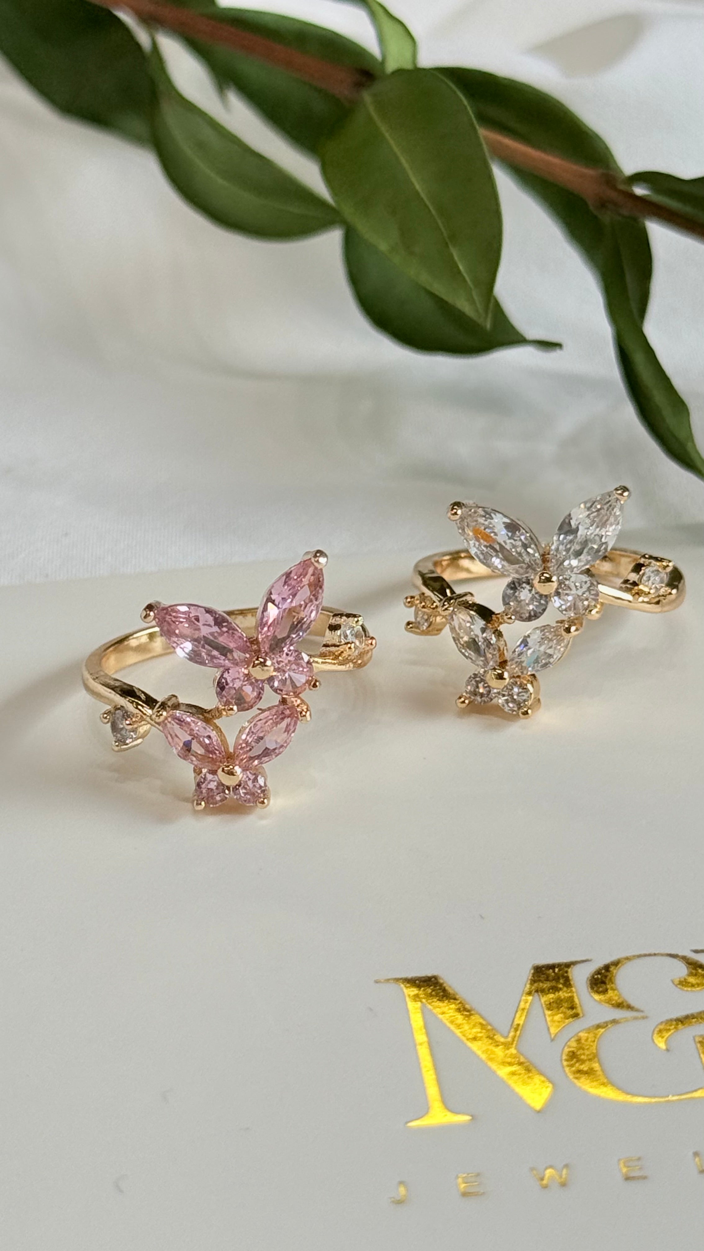 Pink Butterfly Ring