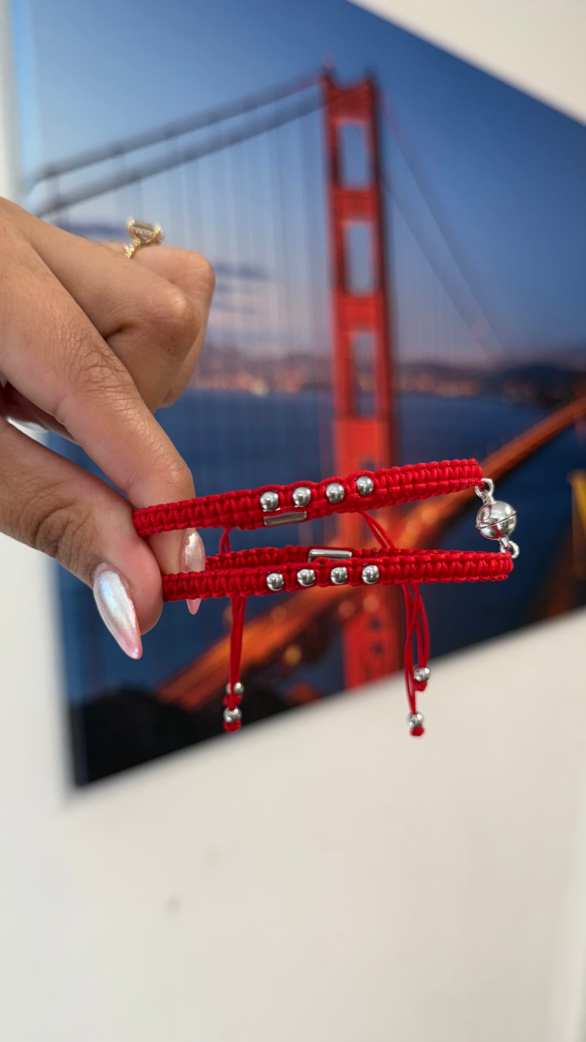 Red Magnetic Couple Bracelets