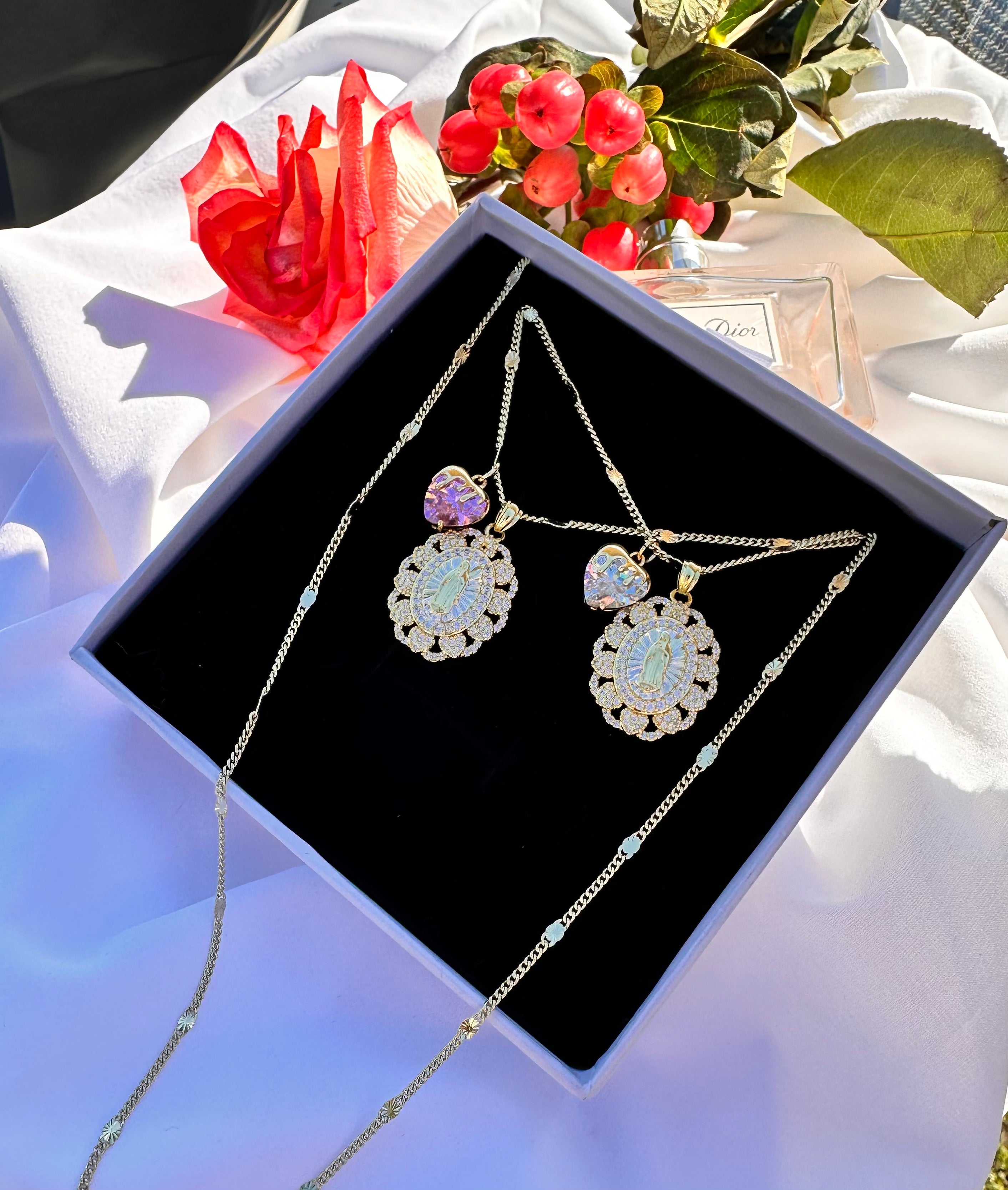 "Mejor Amigas" Lady of Guadalupe Necklace Set