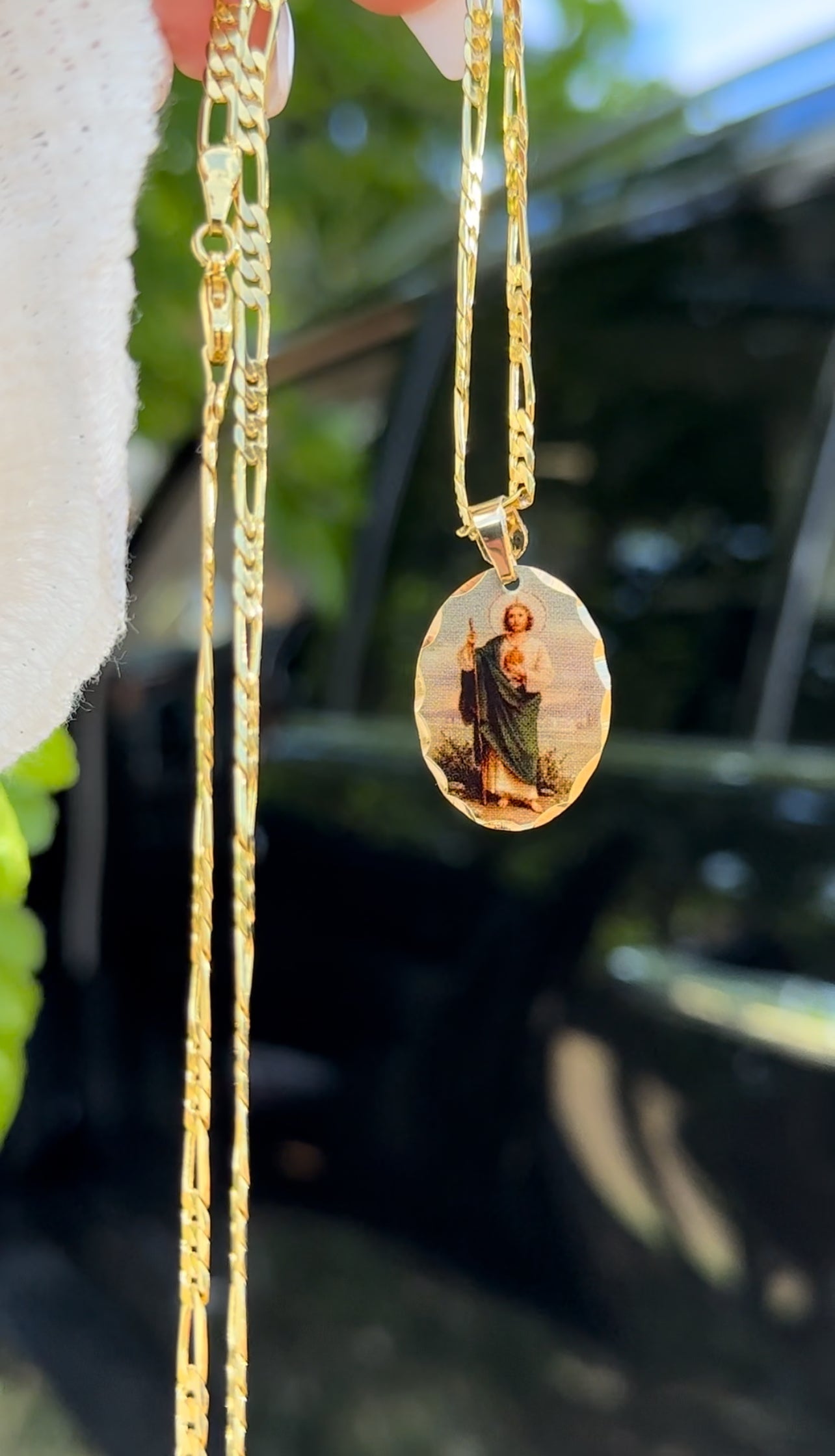 Gold Filled: San Judas Tadeo Necklace (engraved with prayer)