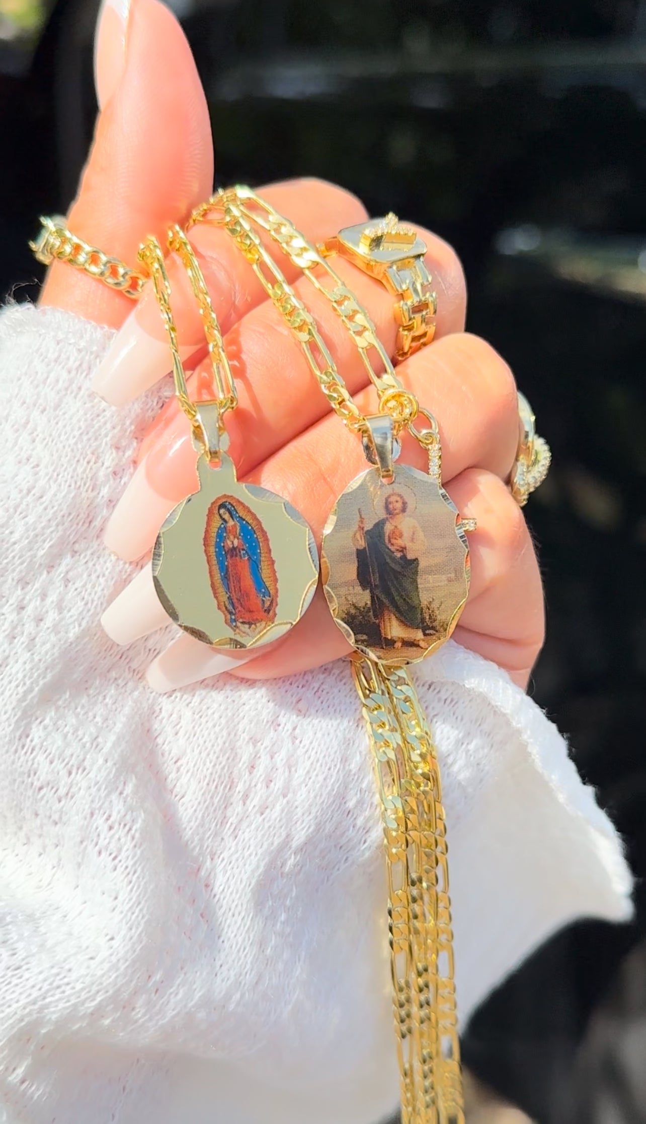 Gold Filled: San Judas Tadeo Necklace (engraved with prayer)