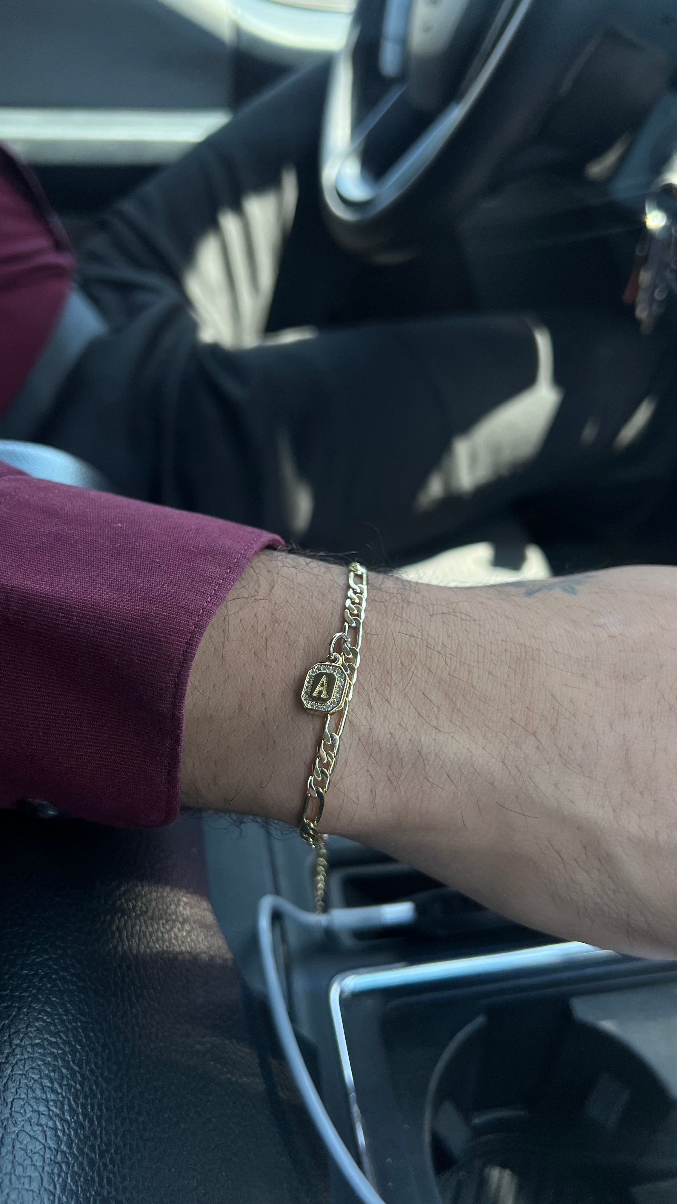 Single: Initial Figaro Bracelet