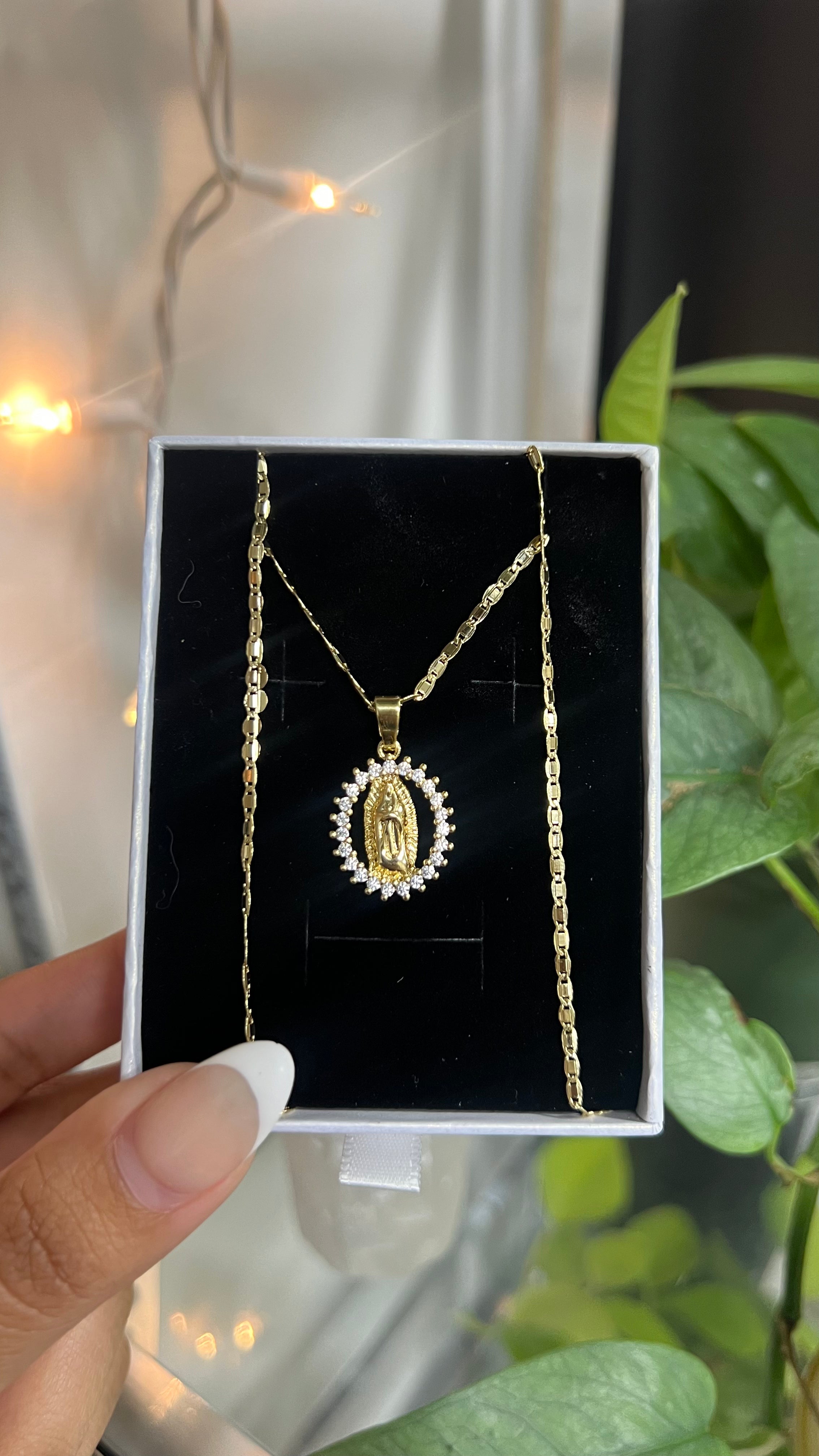 Our Lady of Guadalupe White Necklace