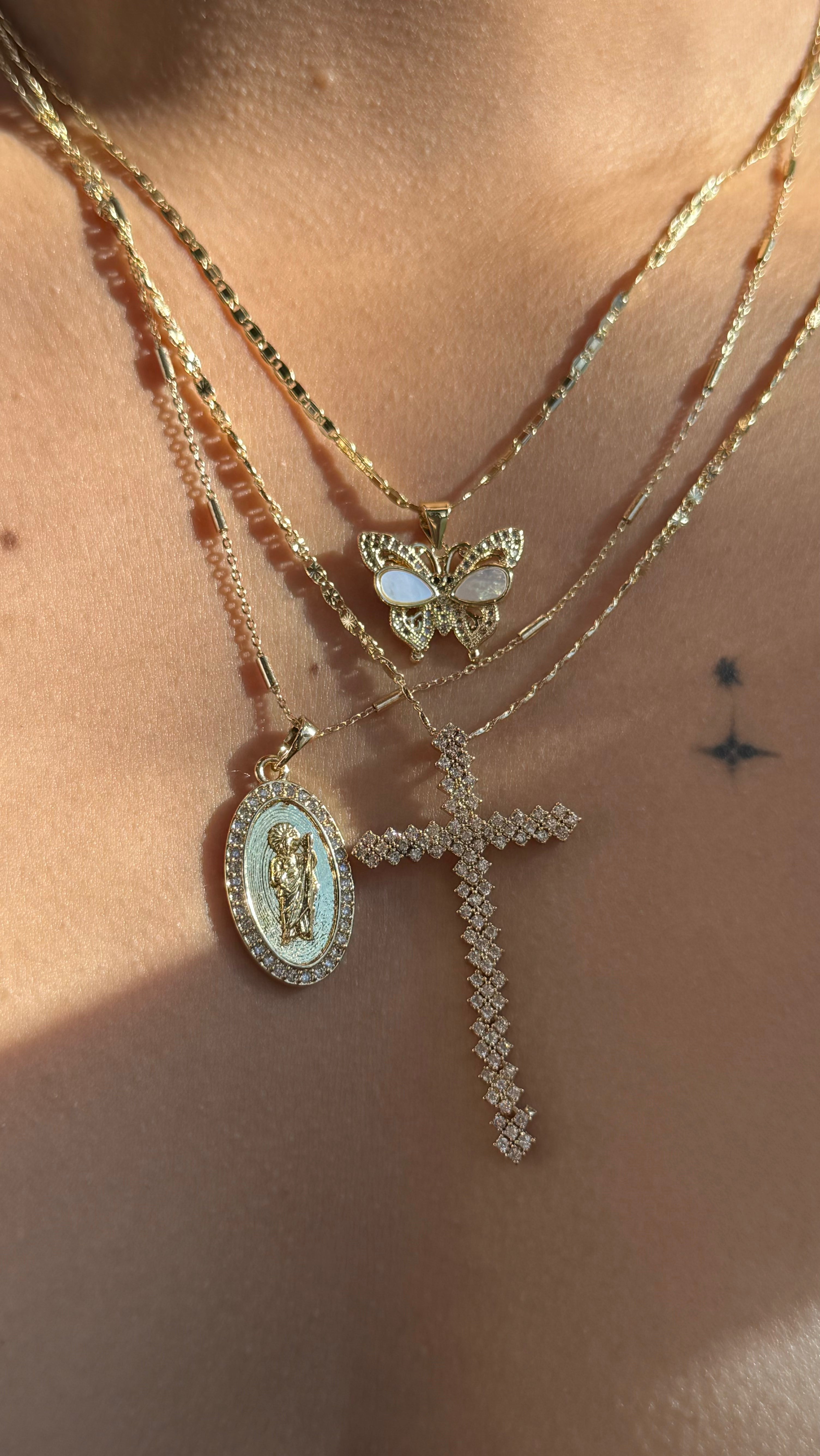 San Judas Dainty Necklace Set