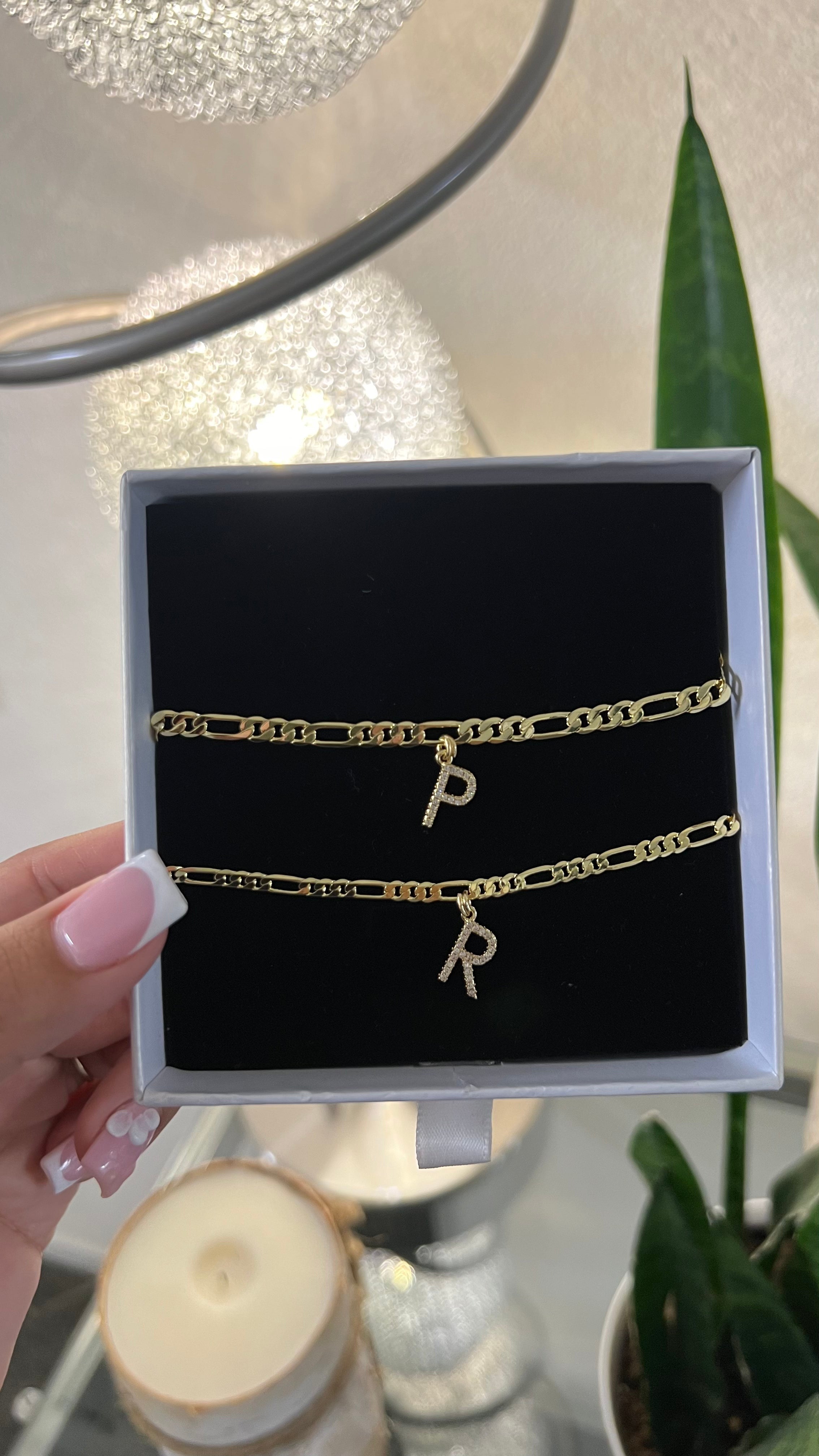 Minimalistic Initial Couple Bracelets (2 Bracelets)