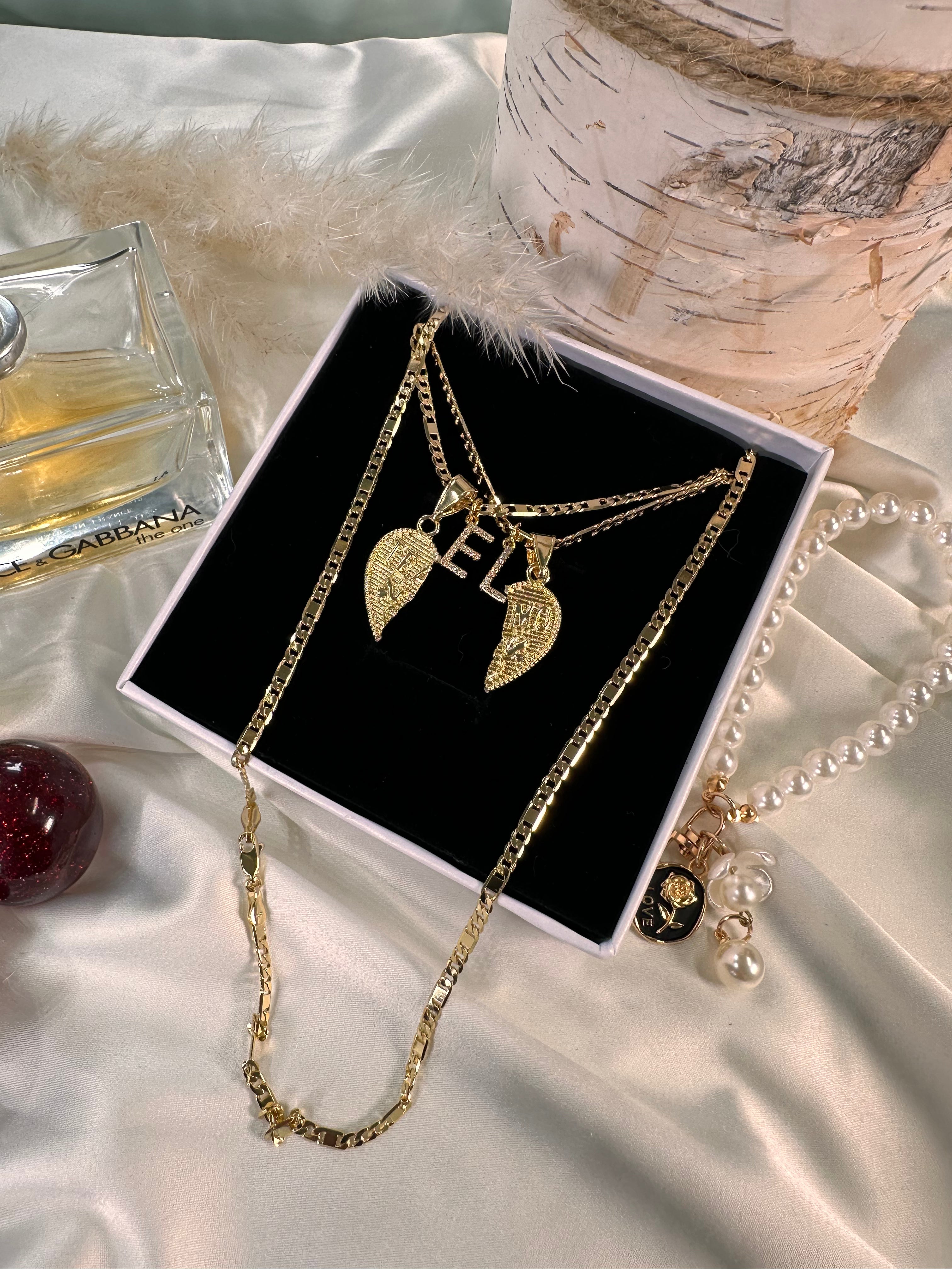 Te Amo Initial Heart Necklaces