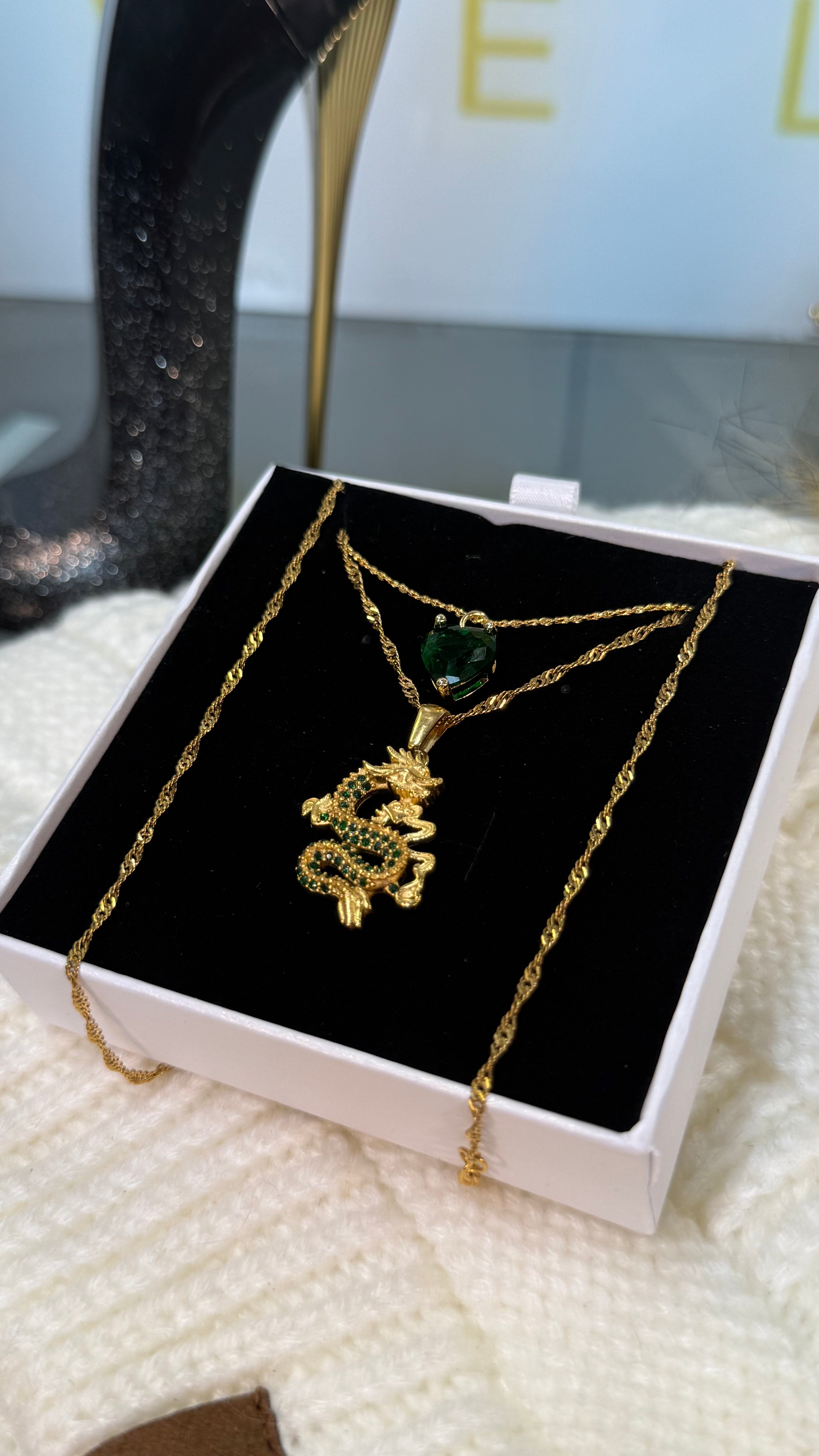 Green Dragon Necklace Set