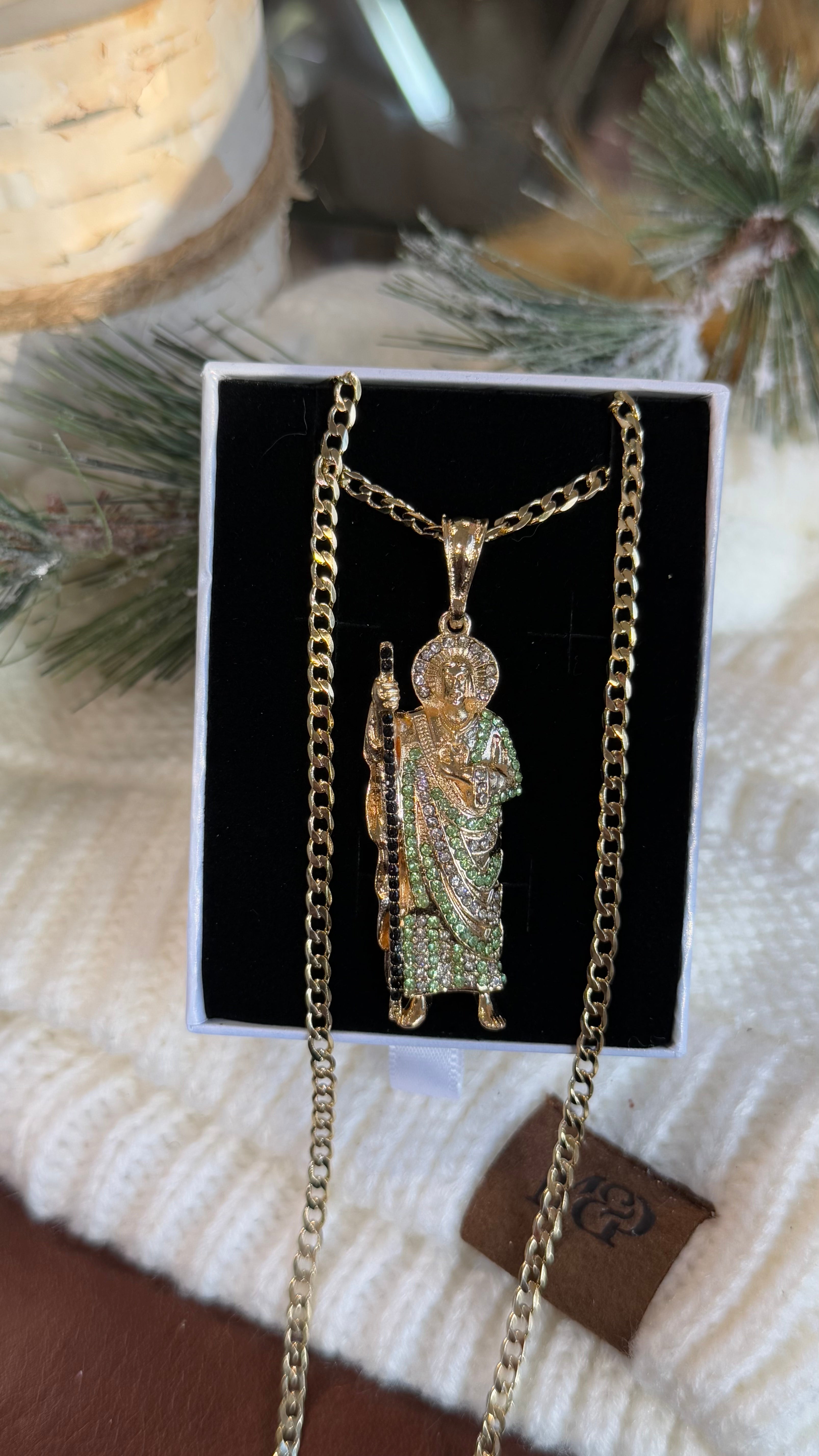 Saint Jude Light Green Necklace