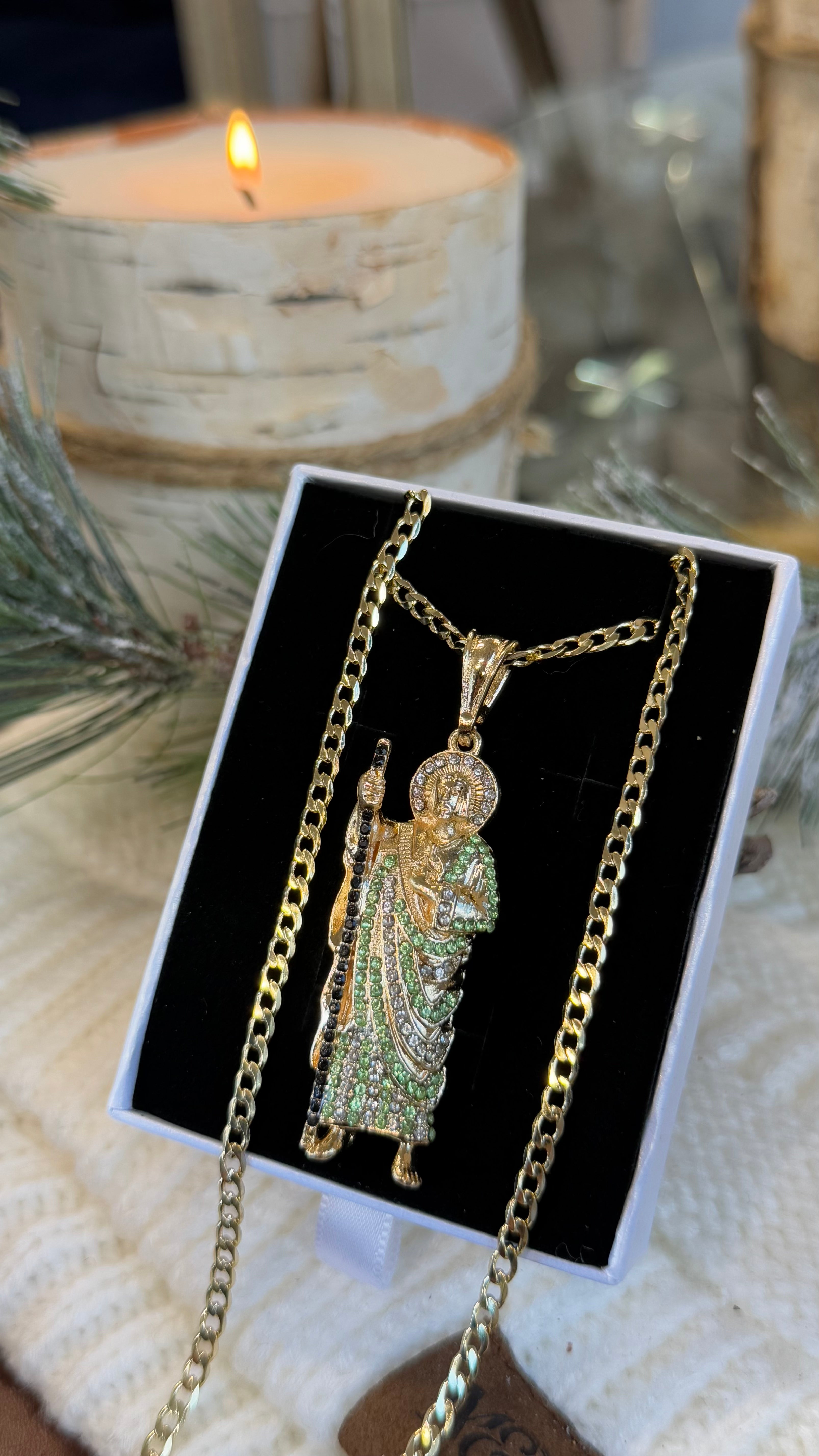 Saint Jude Light Green Necklace