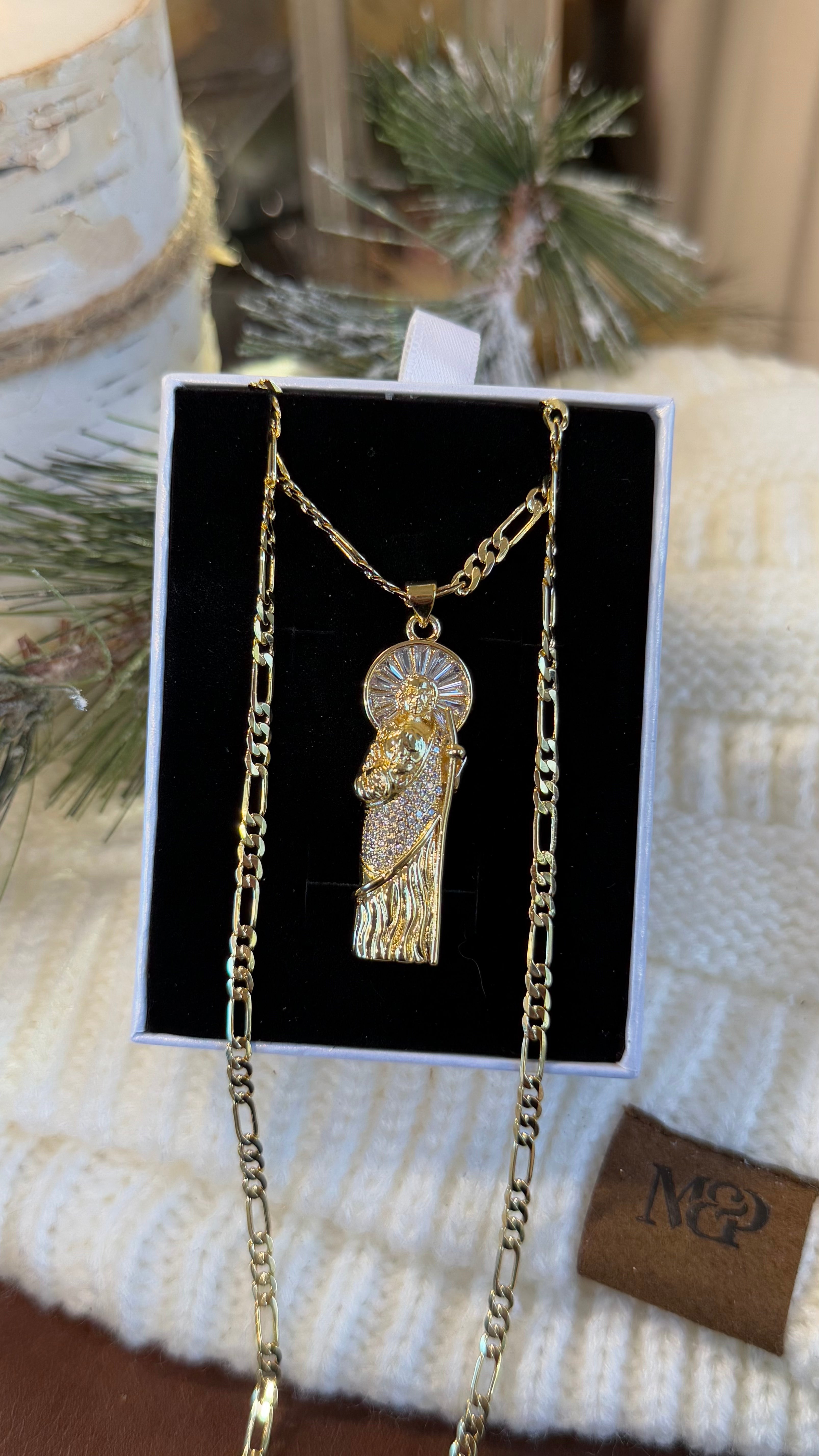 Gold Filled: Diamond Saint Jude Necklace