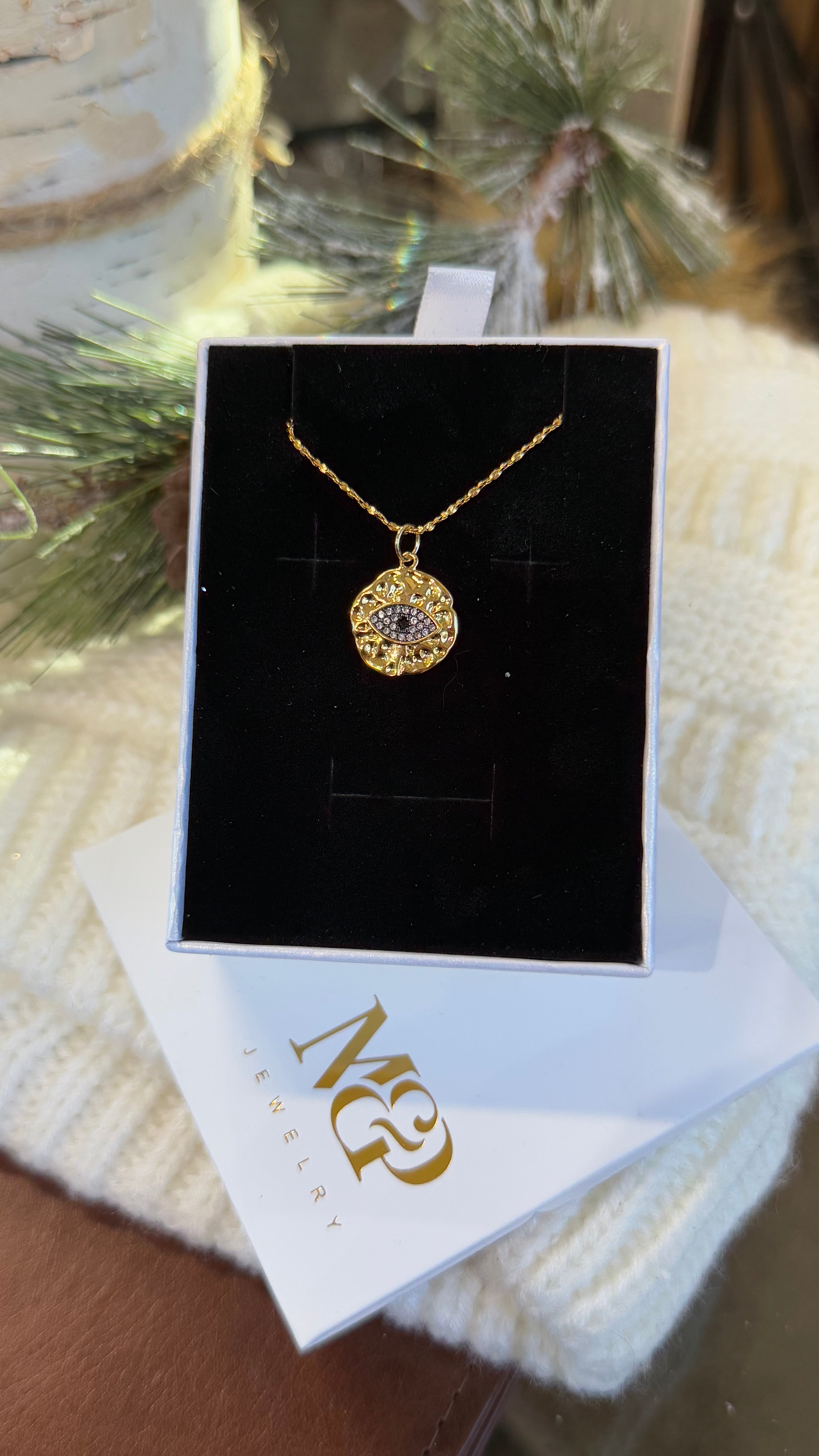 Gold Nugget: Evil Eye Necklace