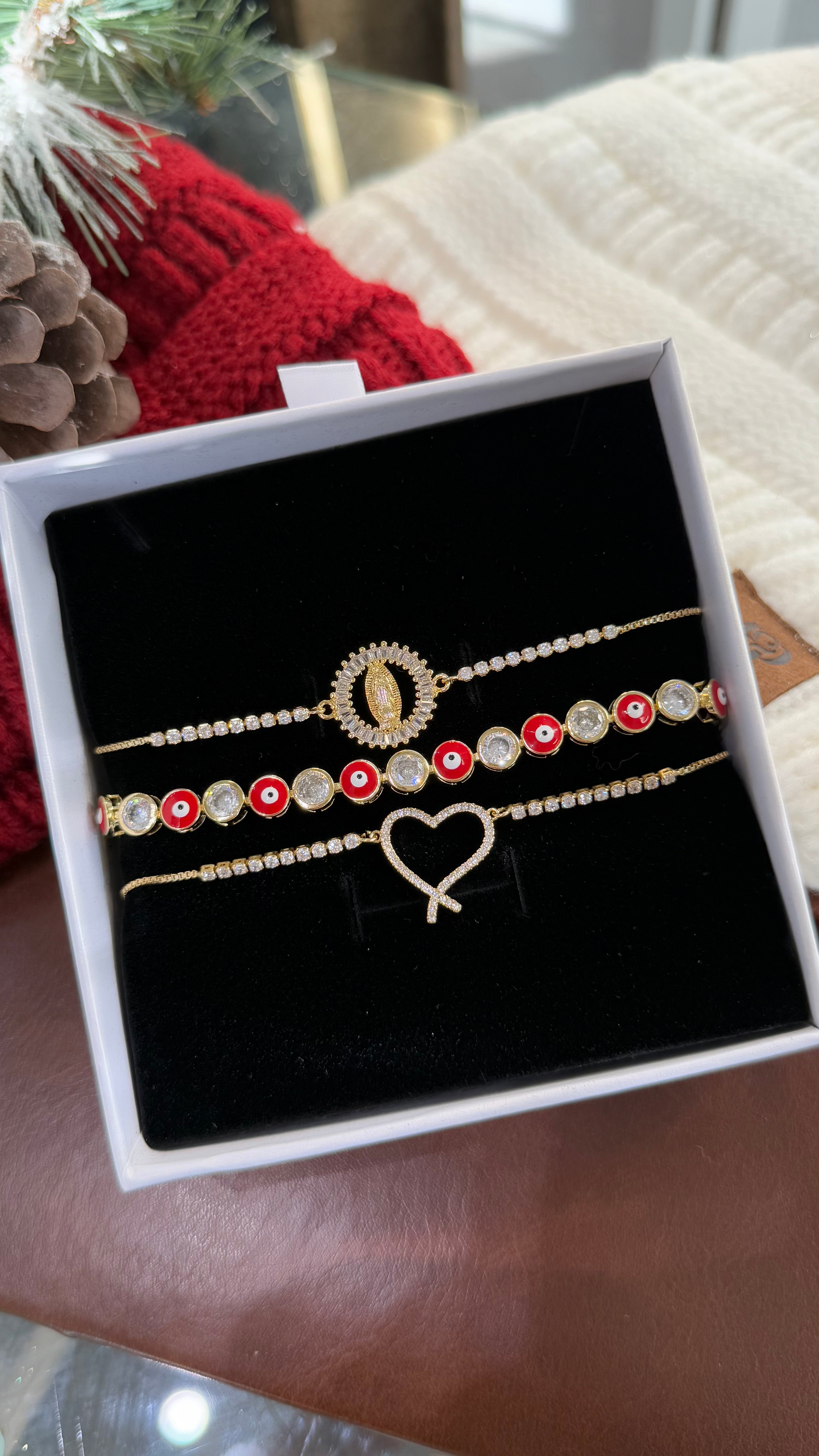 Red Lady of Guadalupe Bracelet Set