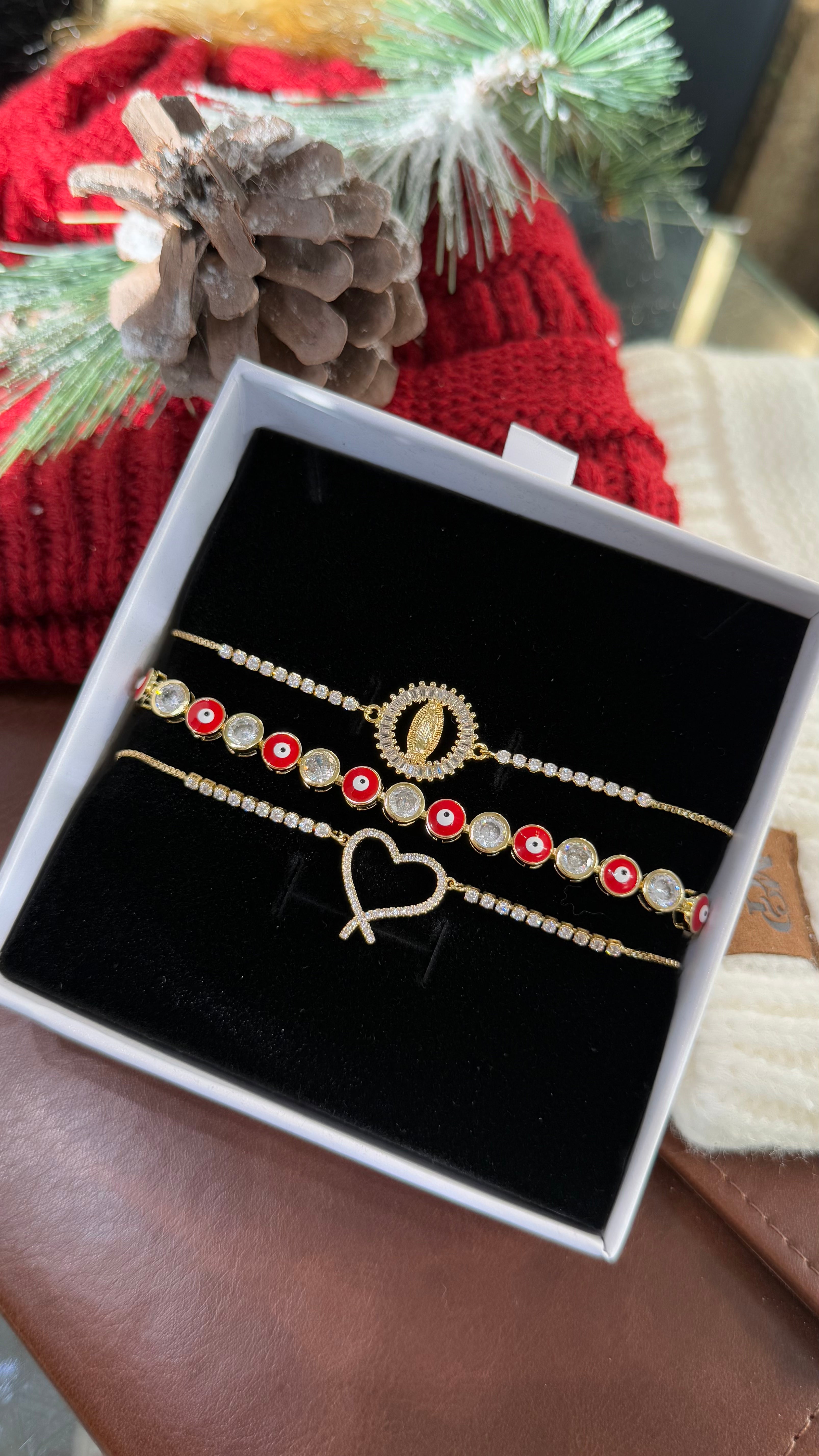 Red Lady of Guadalupe Bracelet Set