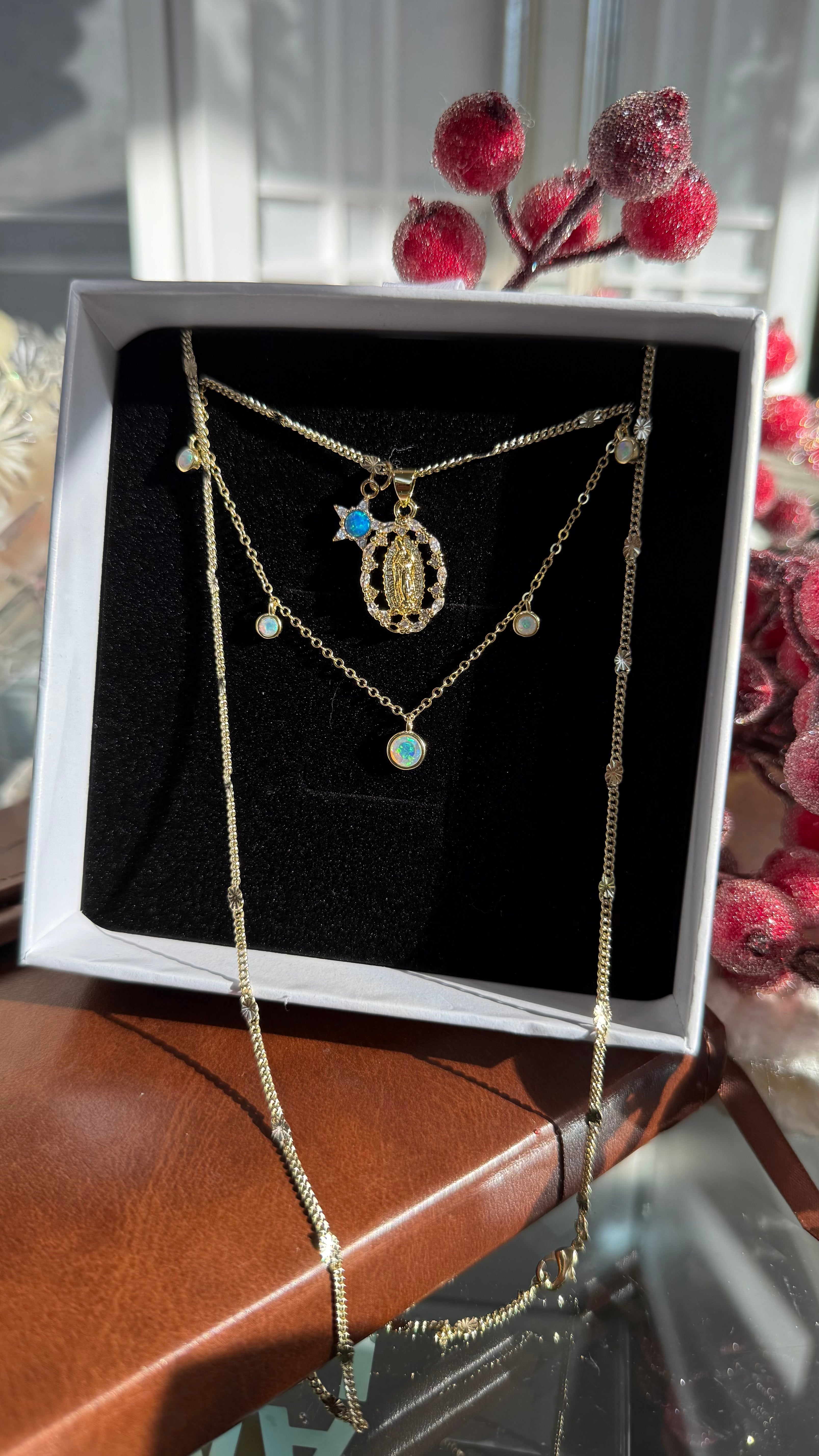 Icicle Lady of Guadalupe Necklace Set