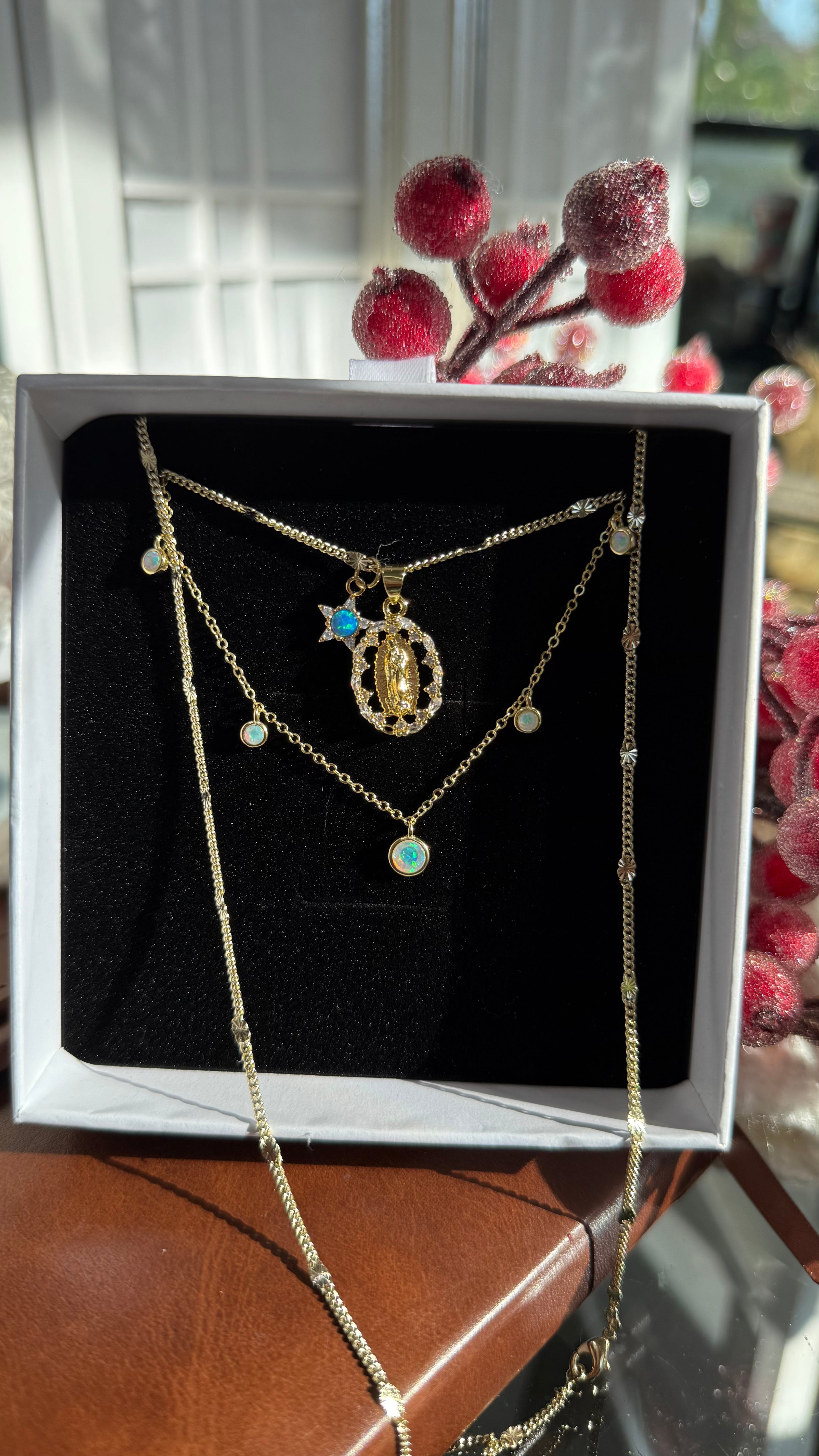 Icicle Lady of Guadalupe Necklace Set