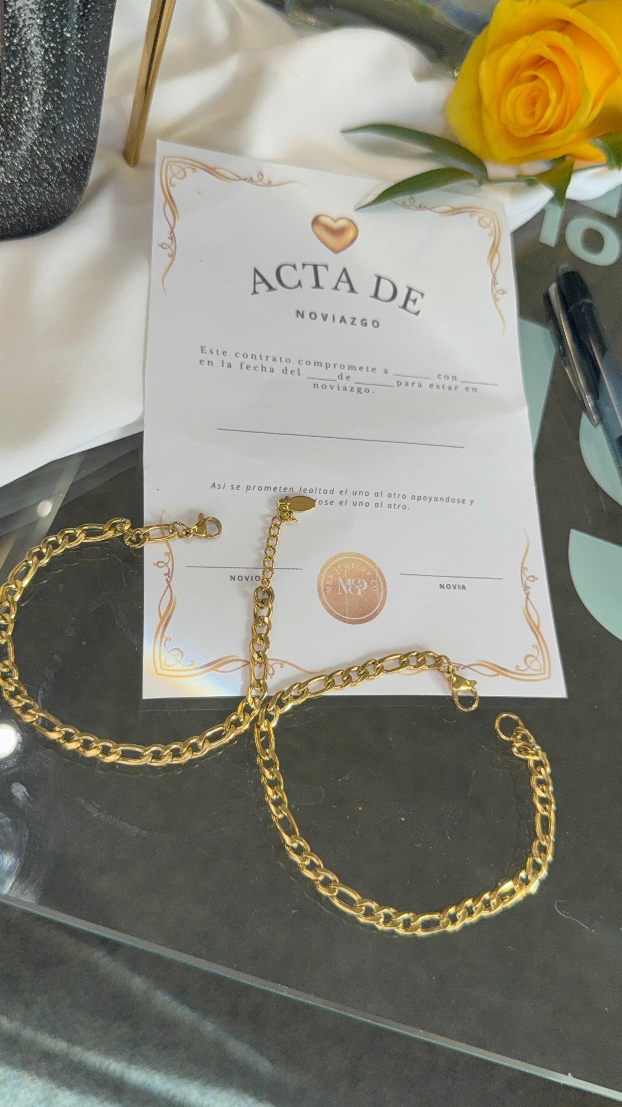 Acta de Noviazgo: 2 Pulsera de Figaro