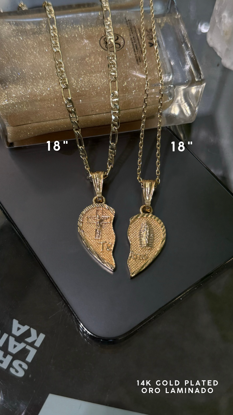 Pareja Inicial Corazón Collares