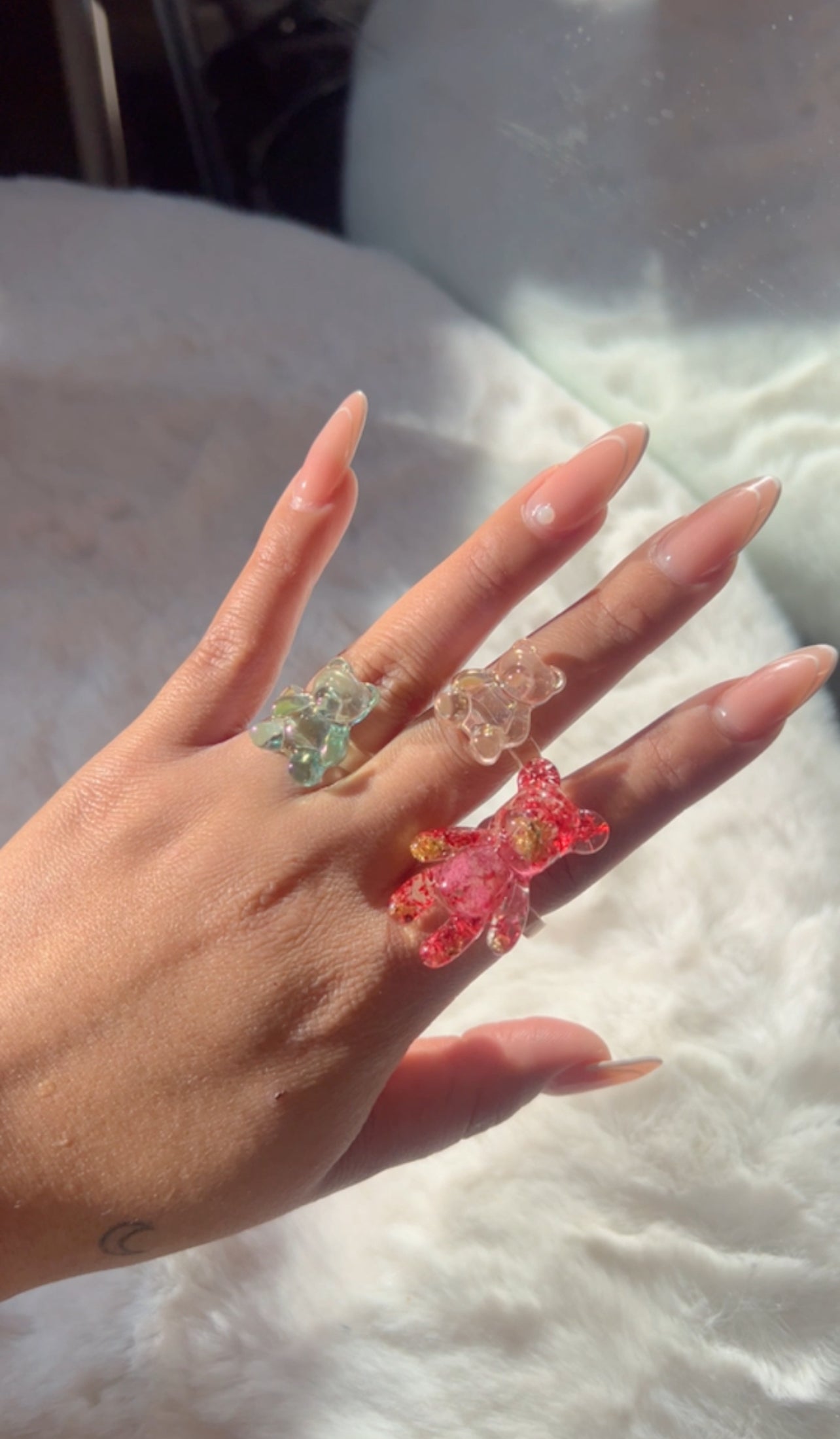 Aqua Gummy Bear Ring