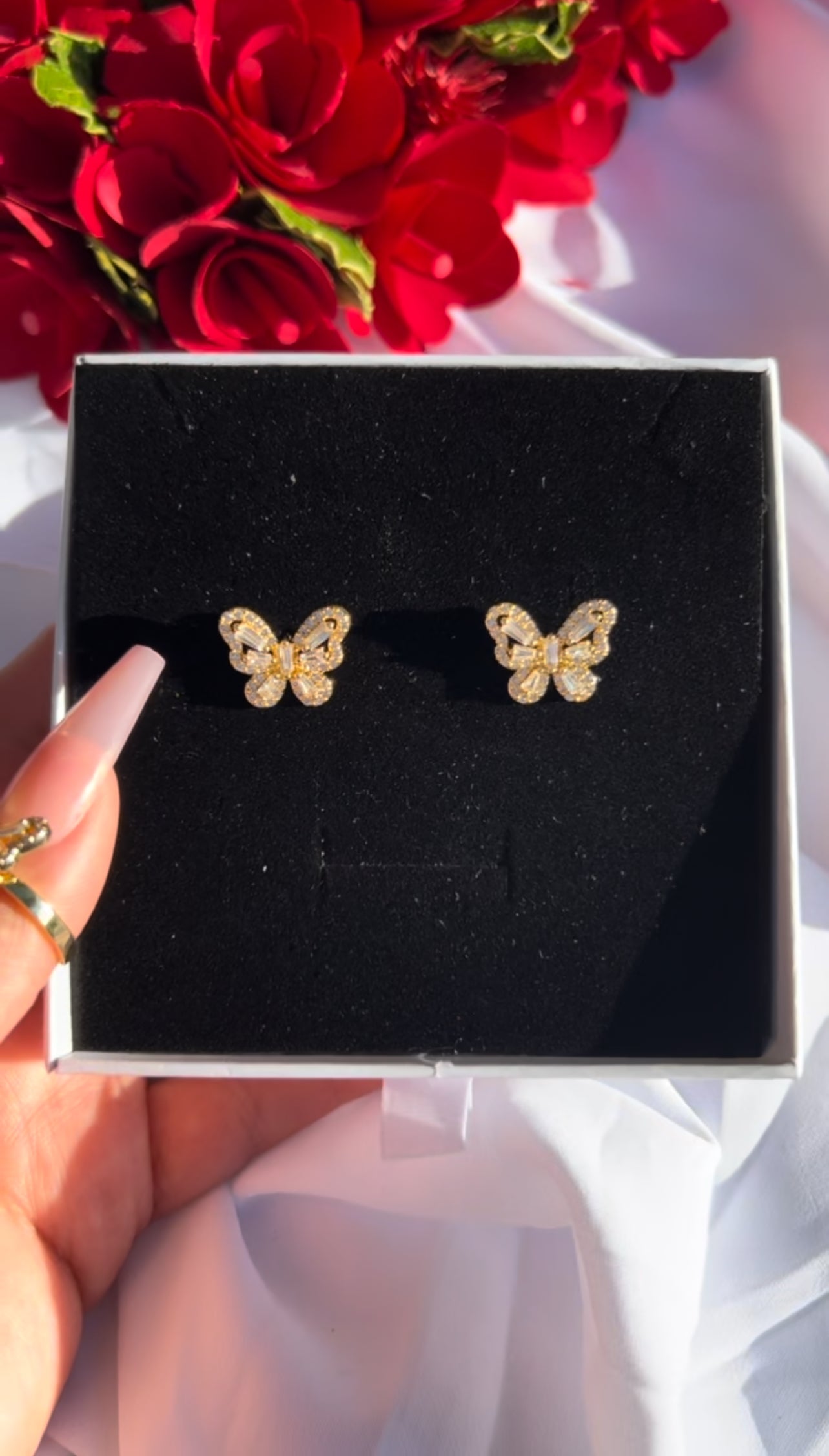 Diamond Butterfly Earrings