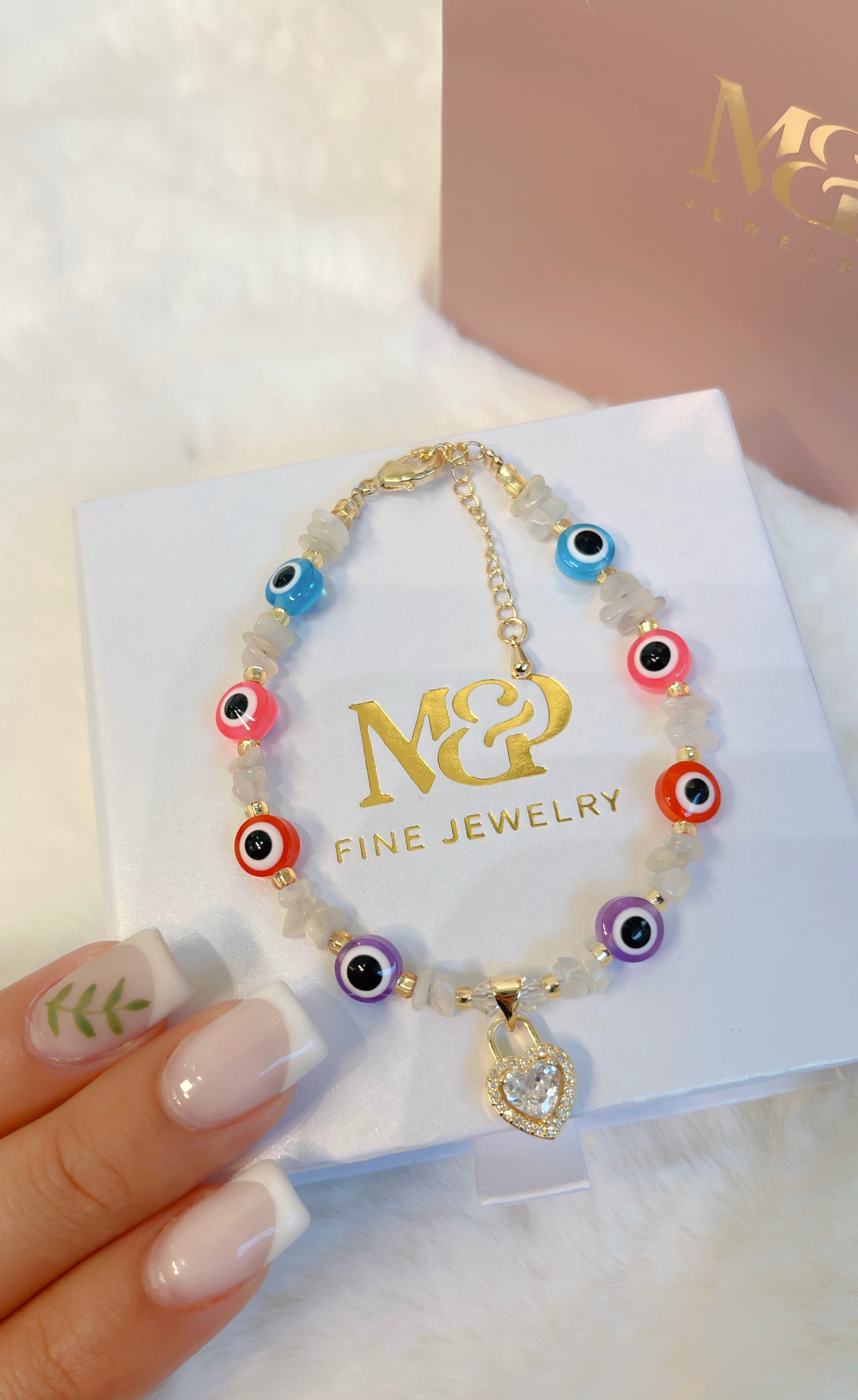 "Safe Keeping" Evil Eye Rainbow Bracelet