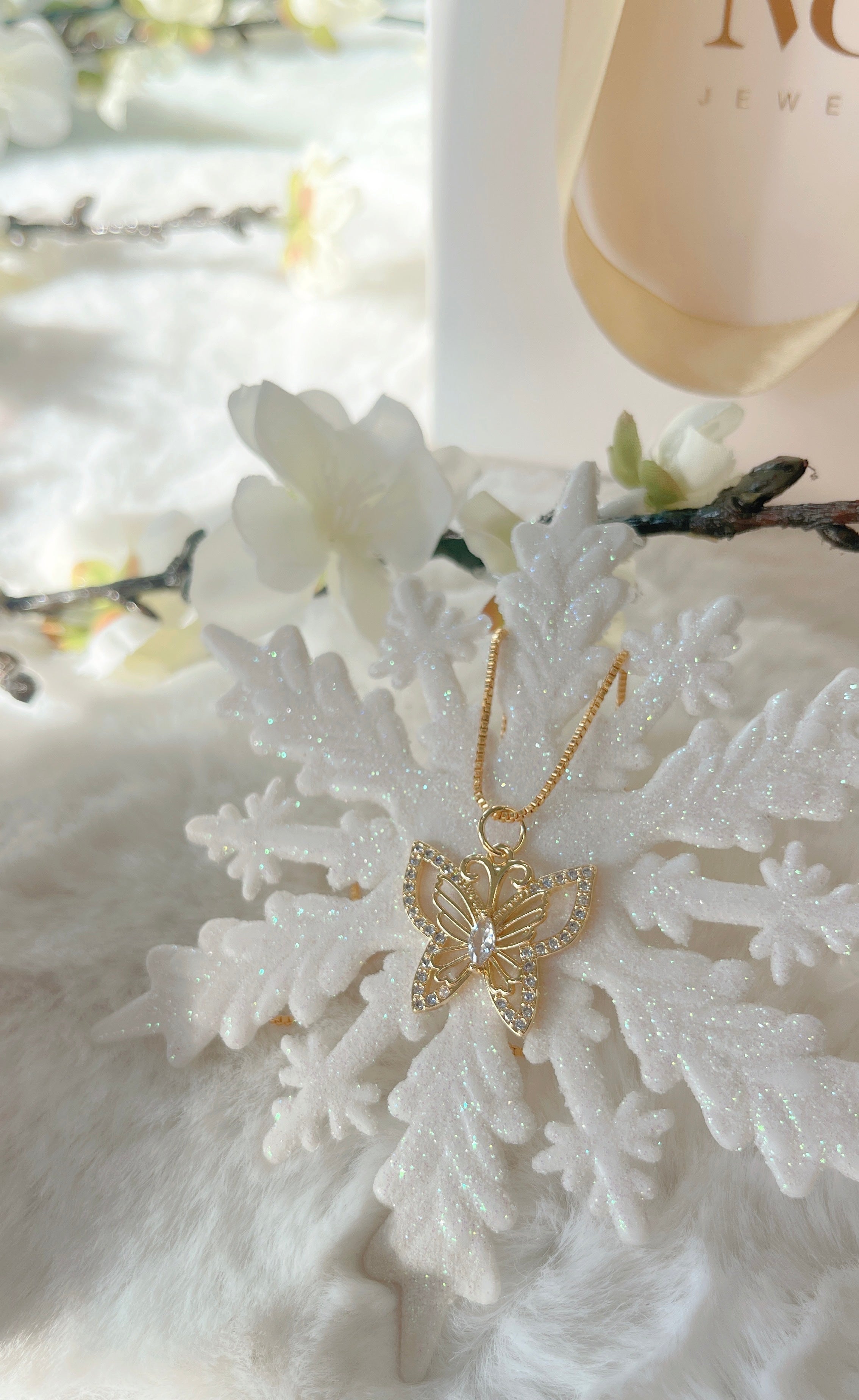 Abundance Butterfly Necklace (Snake Chain)