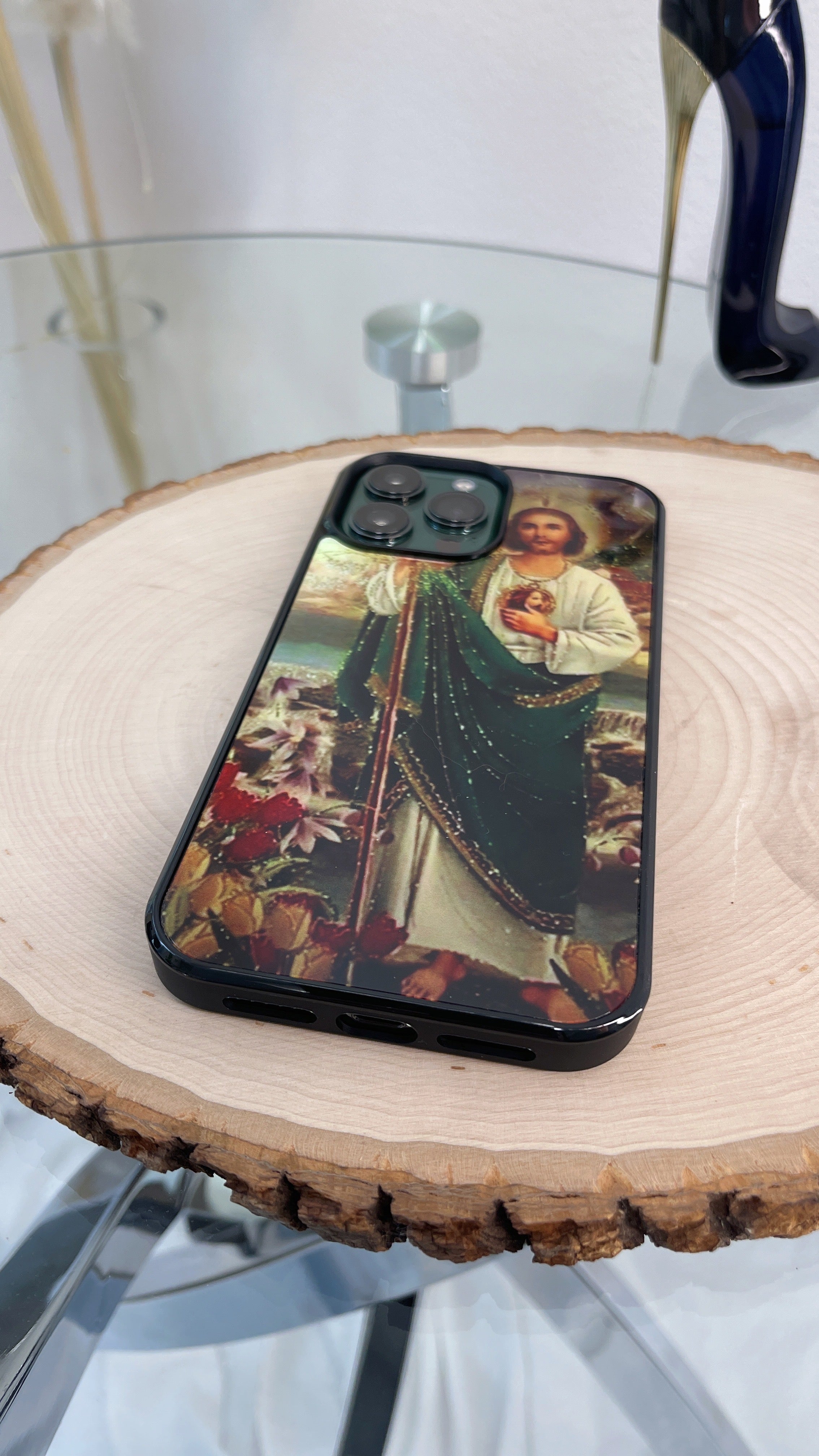 Funda para móvil San Judas verde