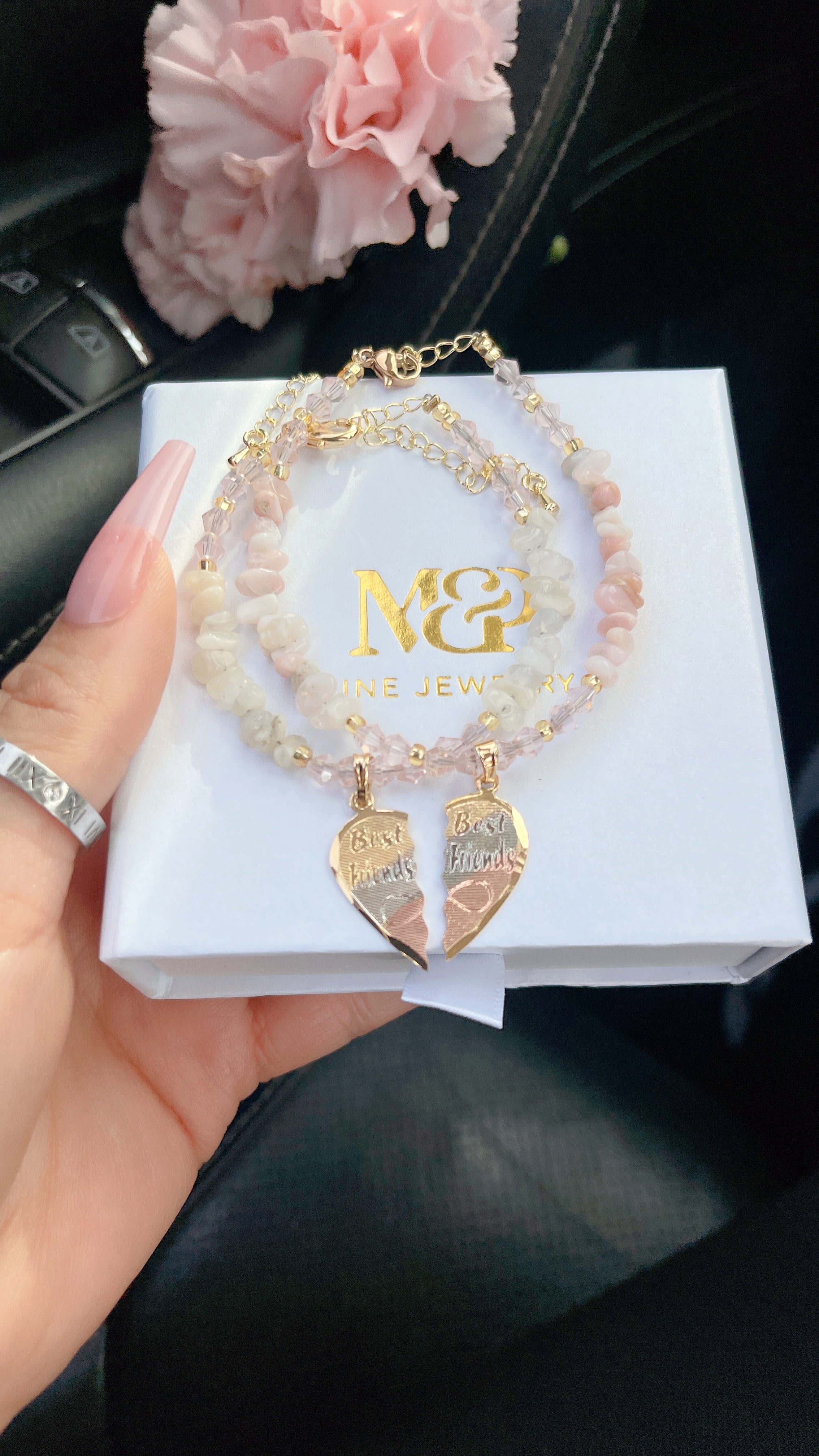 Collares de corazón de mejores amigos