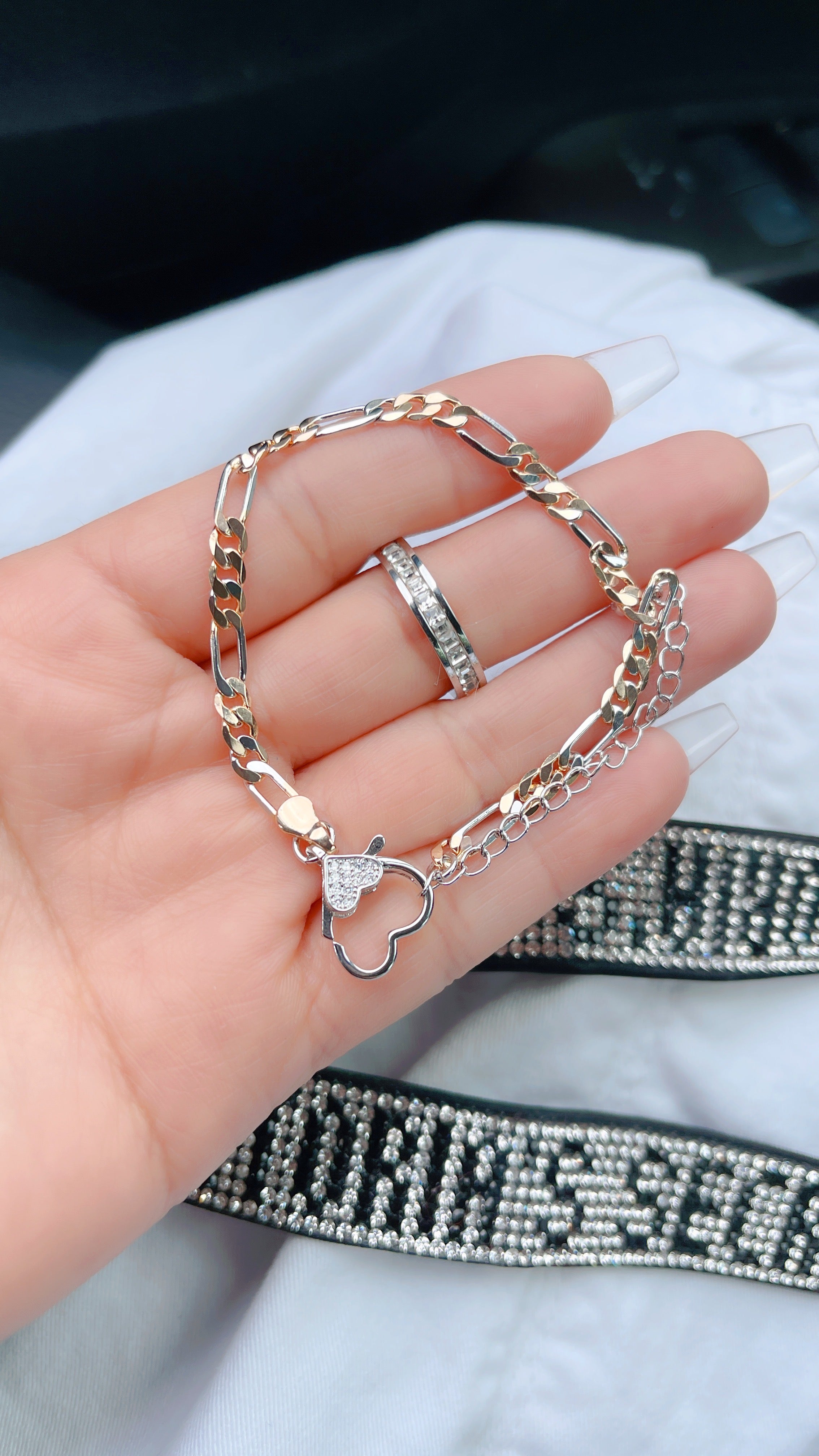 Dainty Tri Gold Lock Bracelet