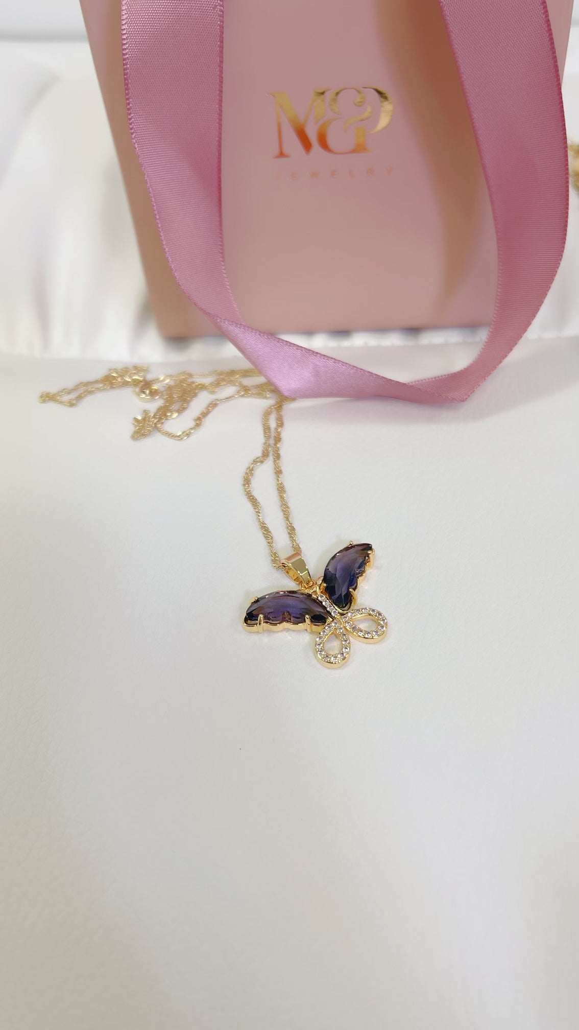 Lav Butterfly Necklace