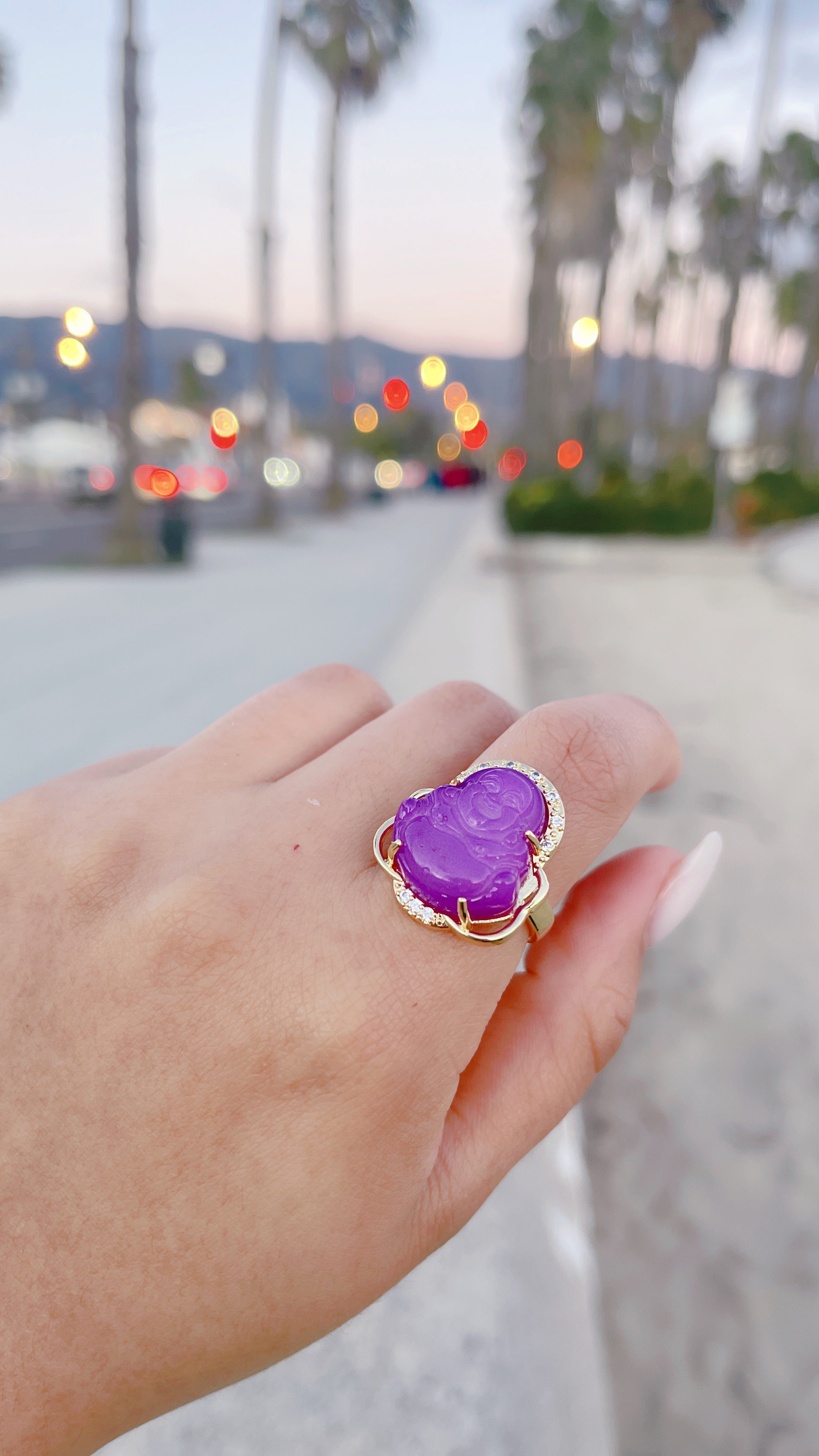 Magenta Buddha Ring