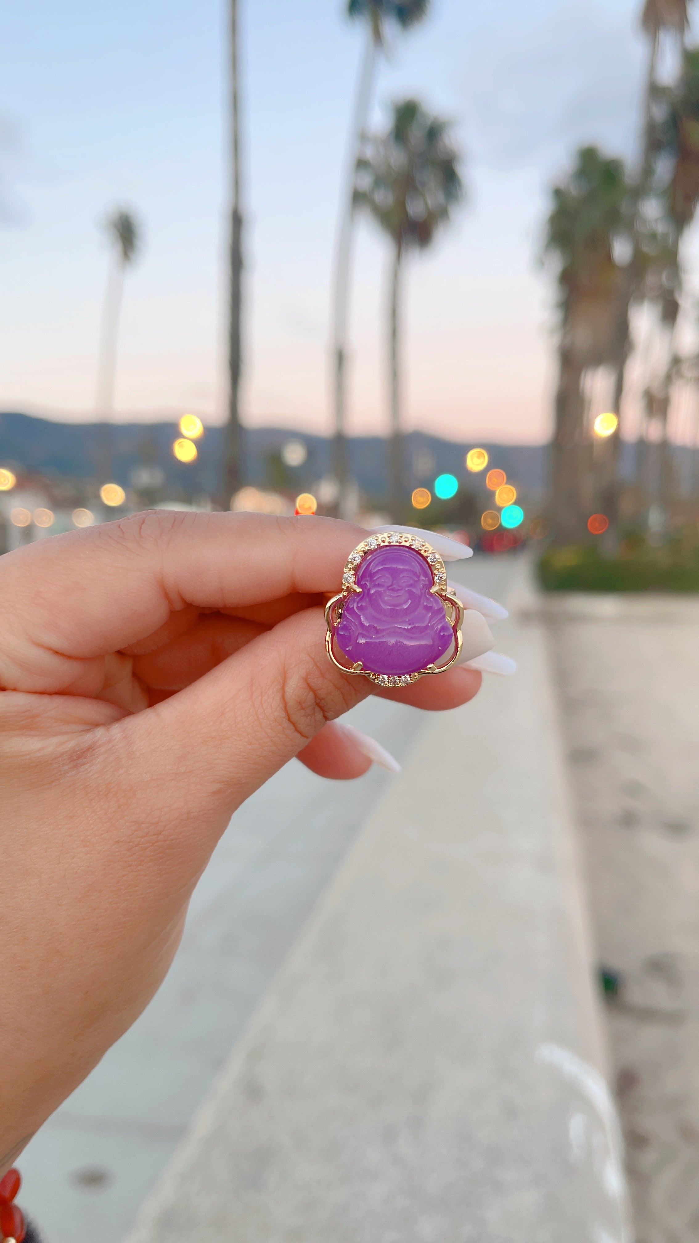 Magenta Buddha Ring