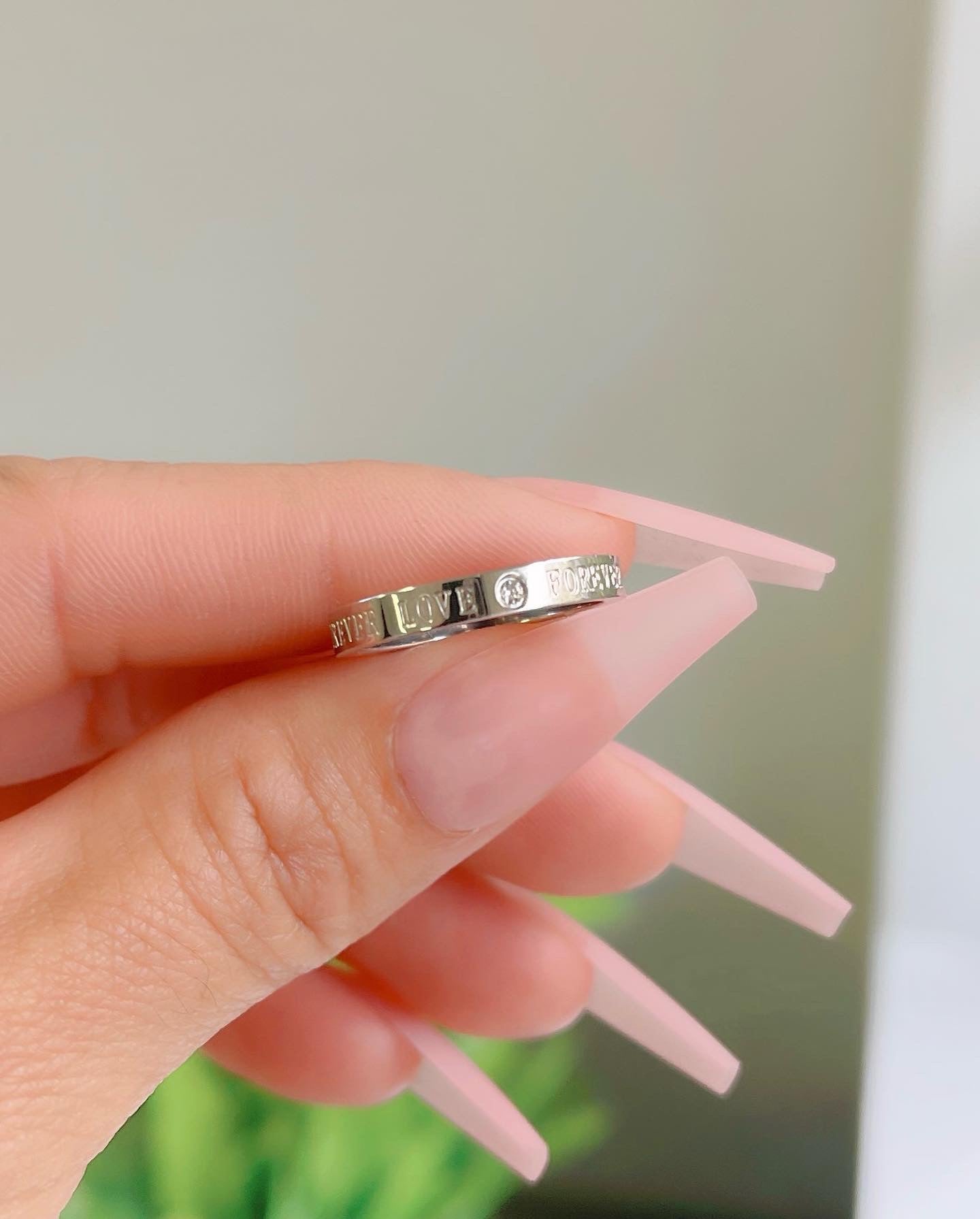 Anillo de plata para siempre amor