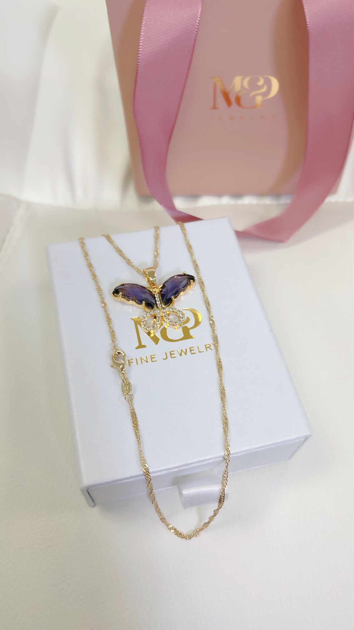 Lav Butterfly Necklace