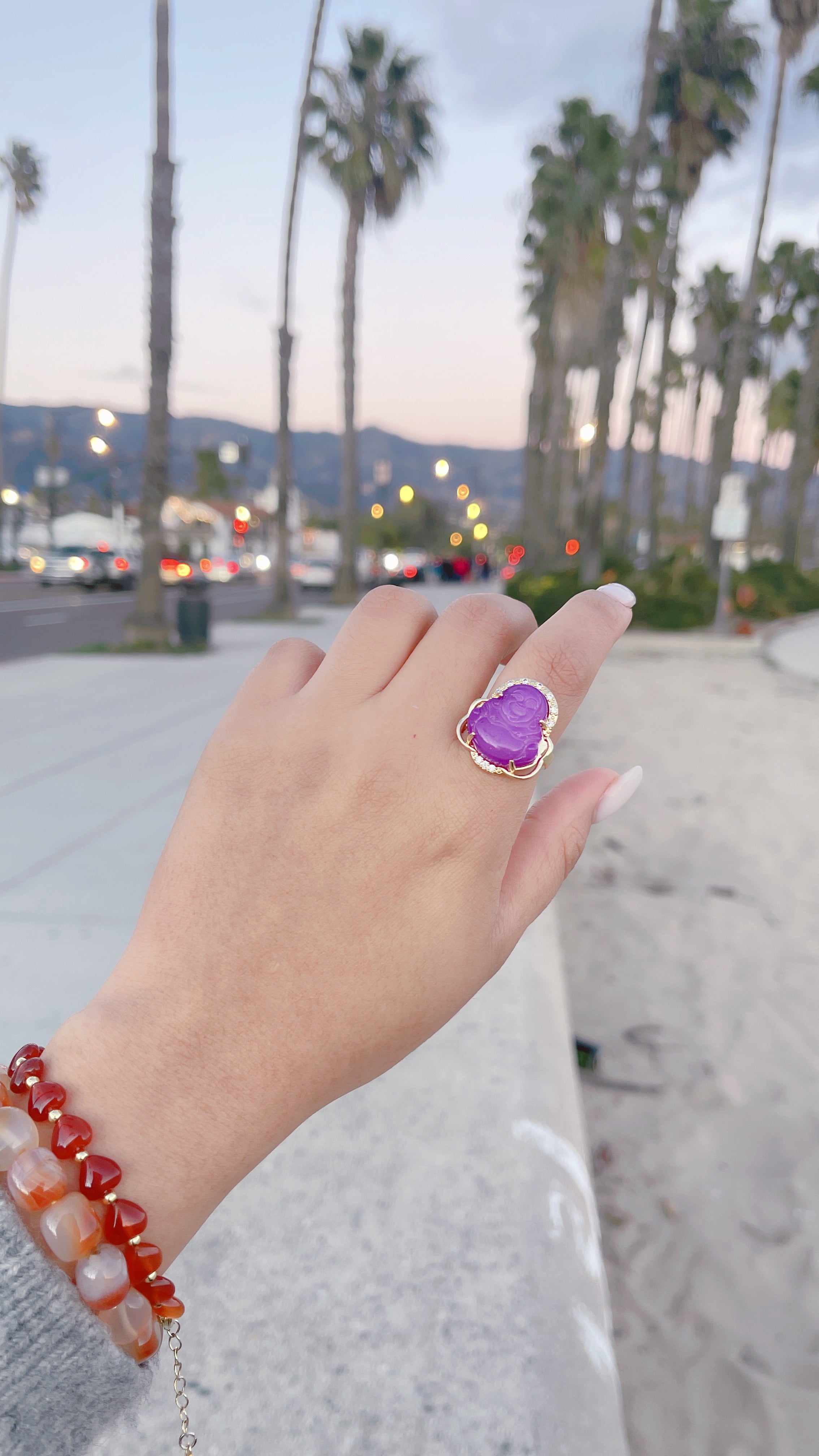 Magenta Buddha Ring