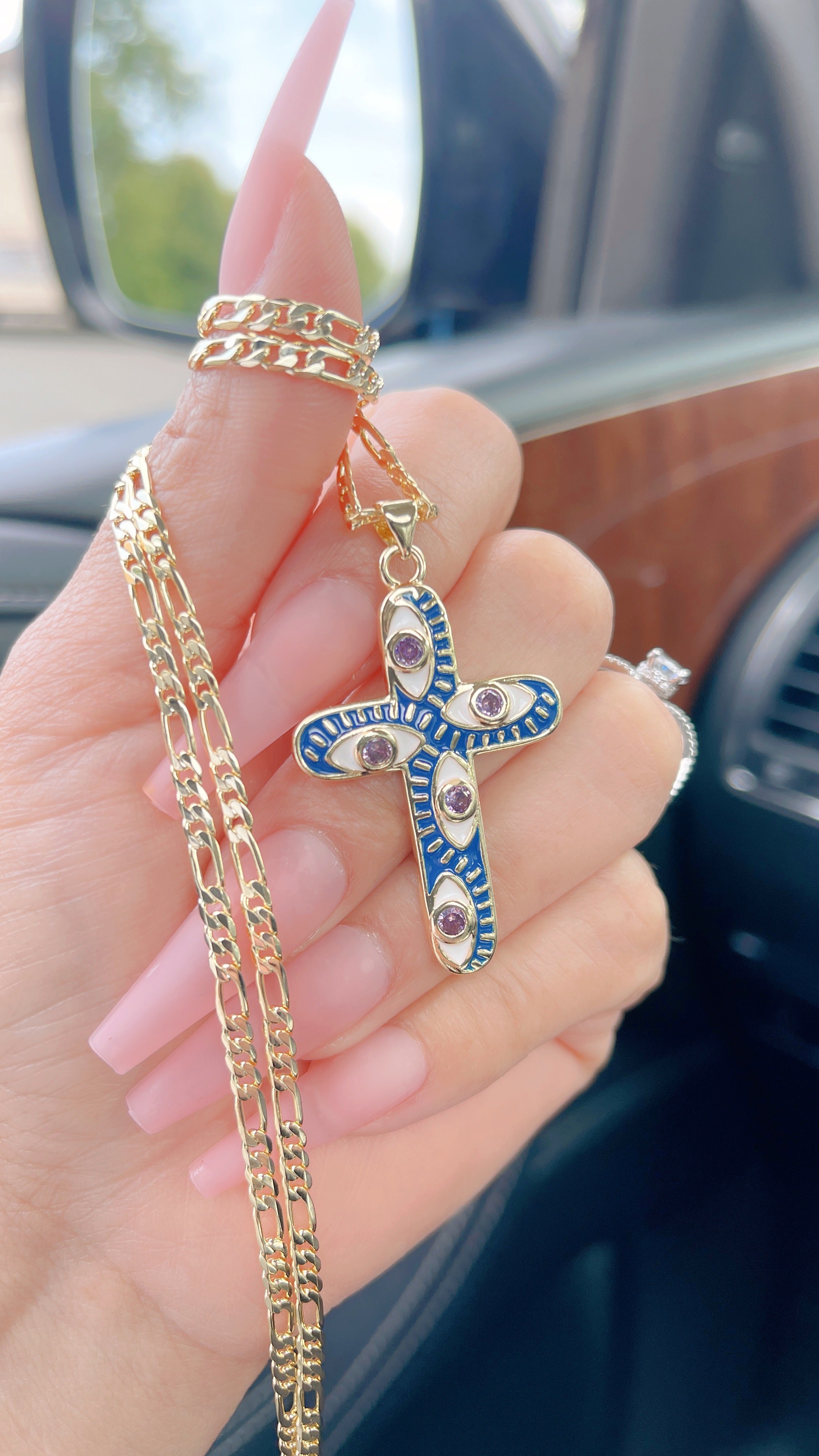 Blue Cross Necklace