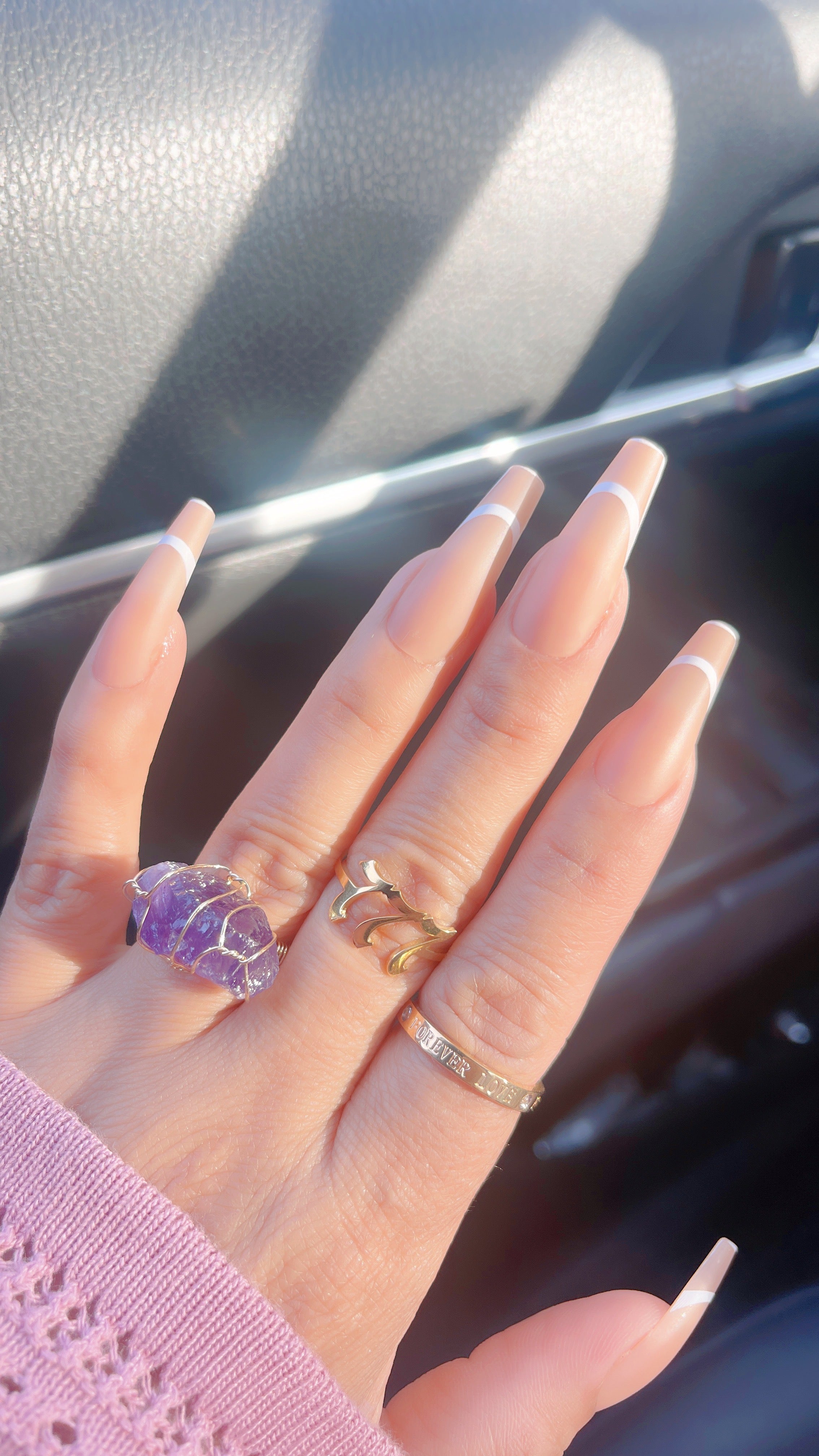 Raw Amethyst Crystal Ring