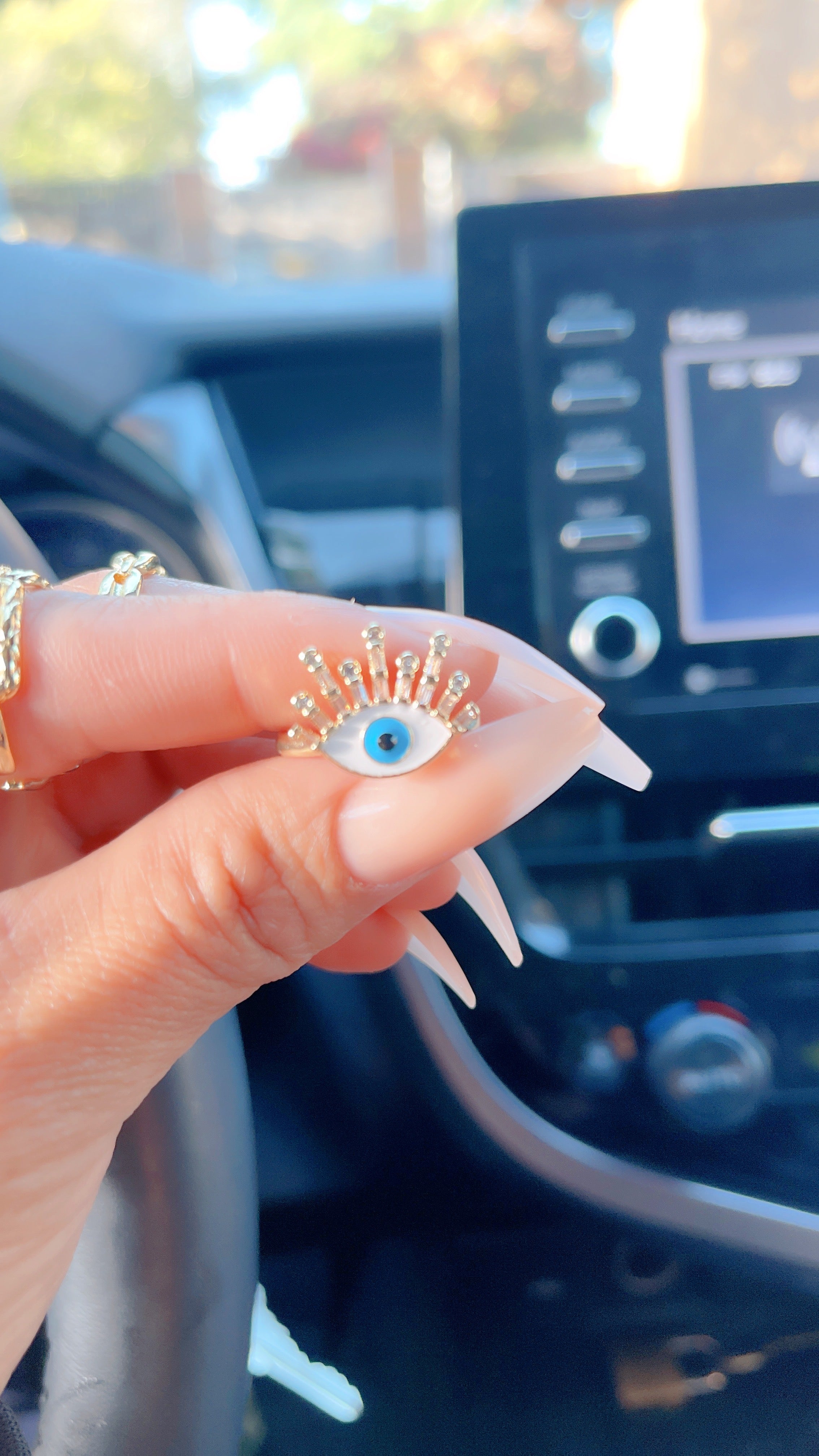 White Evil Eye Ring