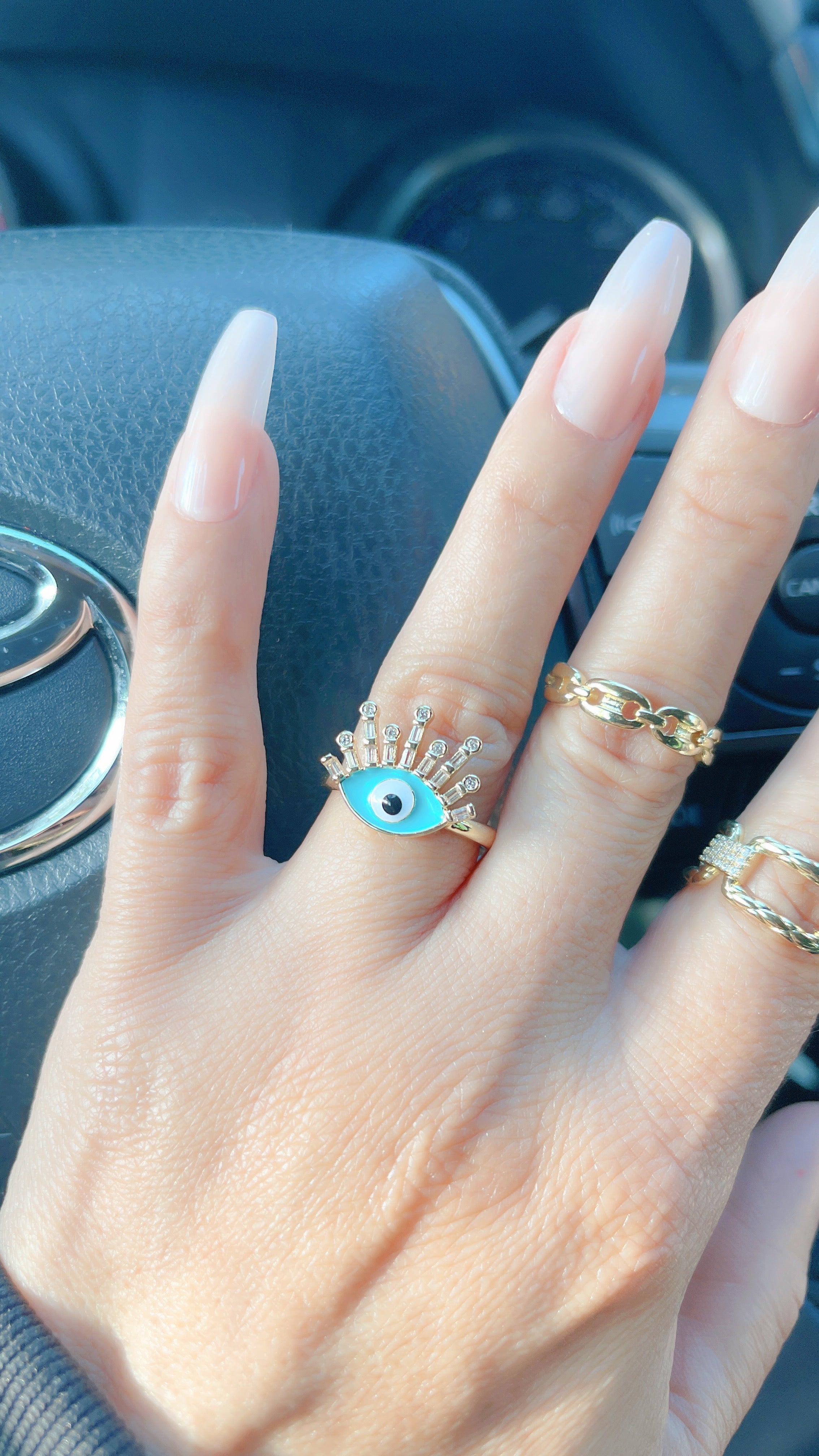 Anillo Mal de Ojo Azul